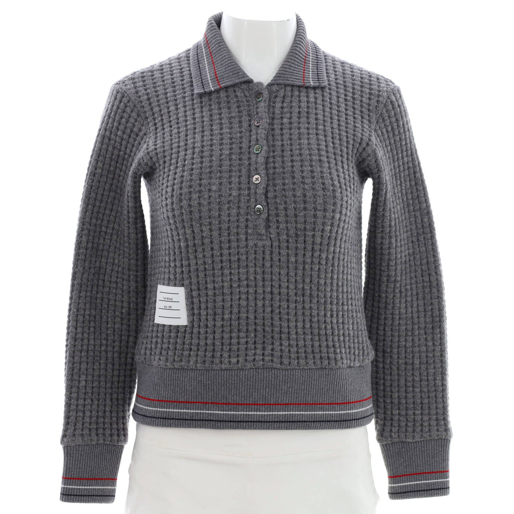 Women's Logo Patch Polo Sweater Wool