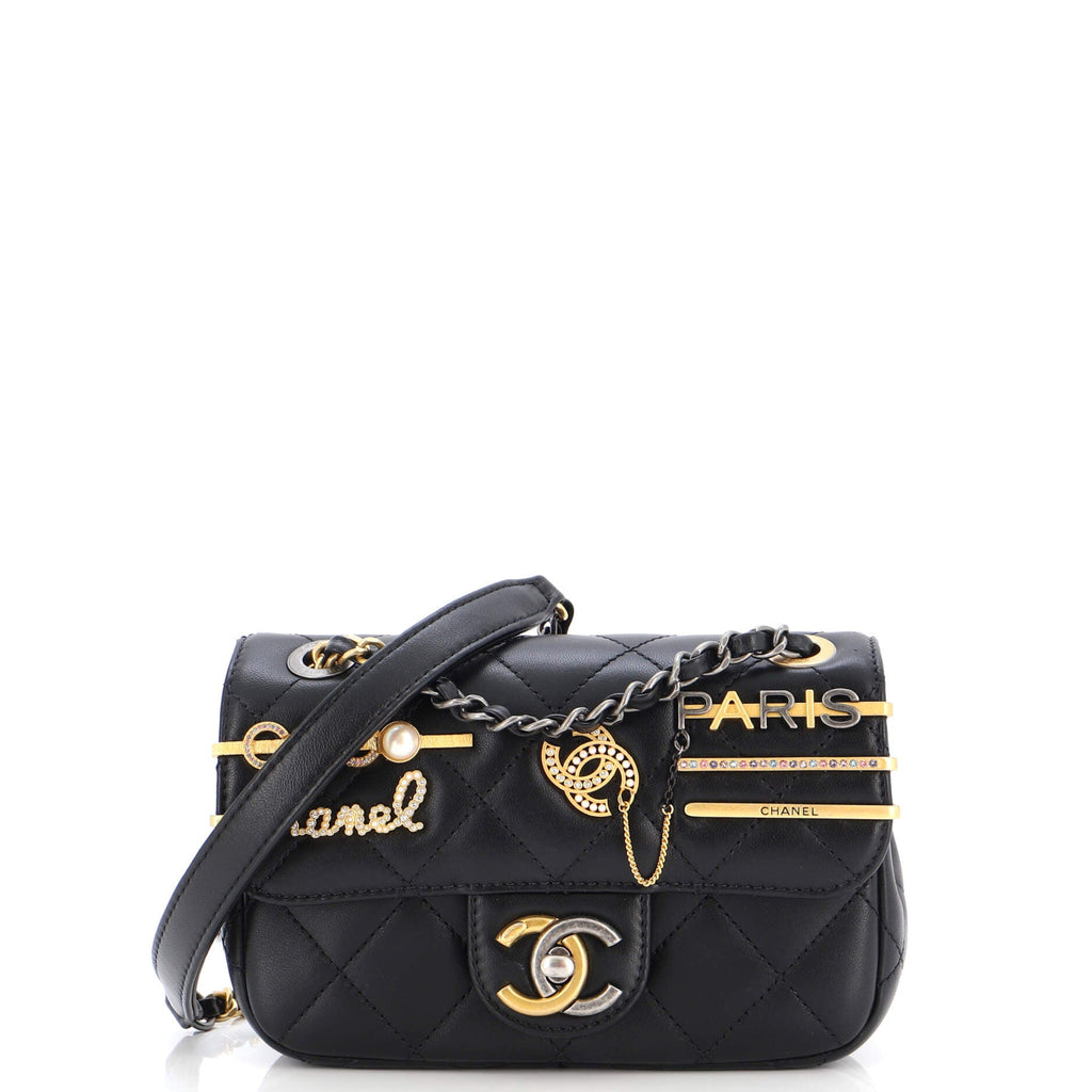 Coco Clips Flap Bag Embellished Quilted Lambskin Mini
