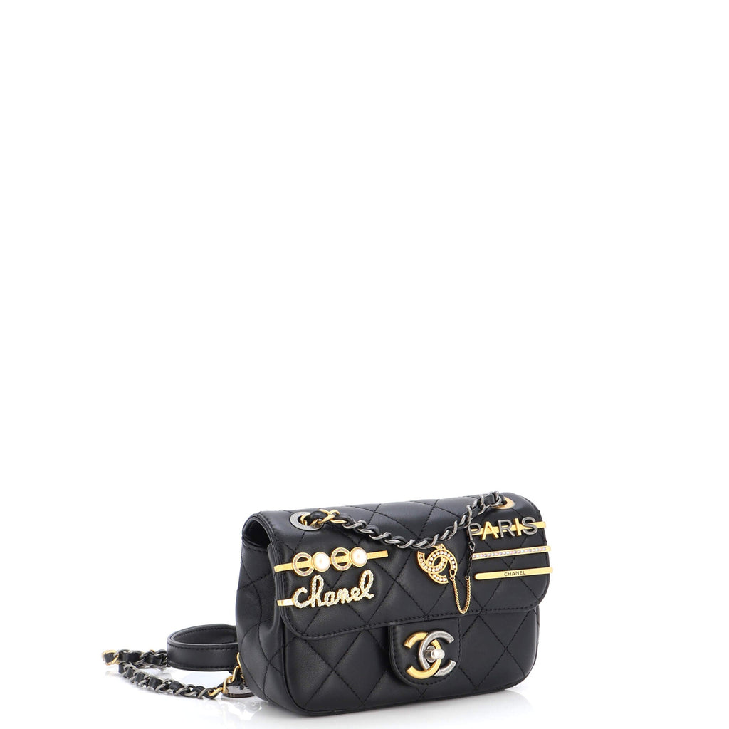 Coco Clips Flap Bag Embellished Quilted Lambskin Mini