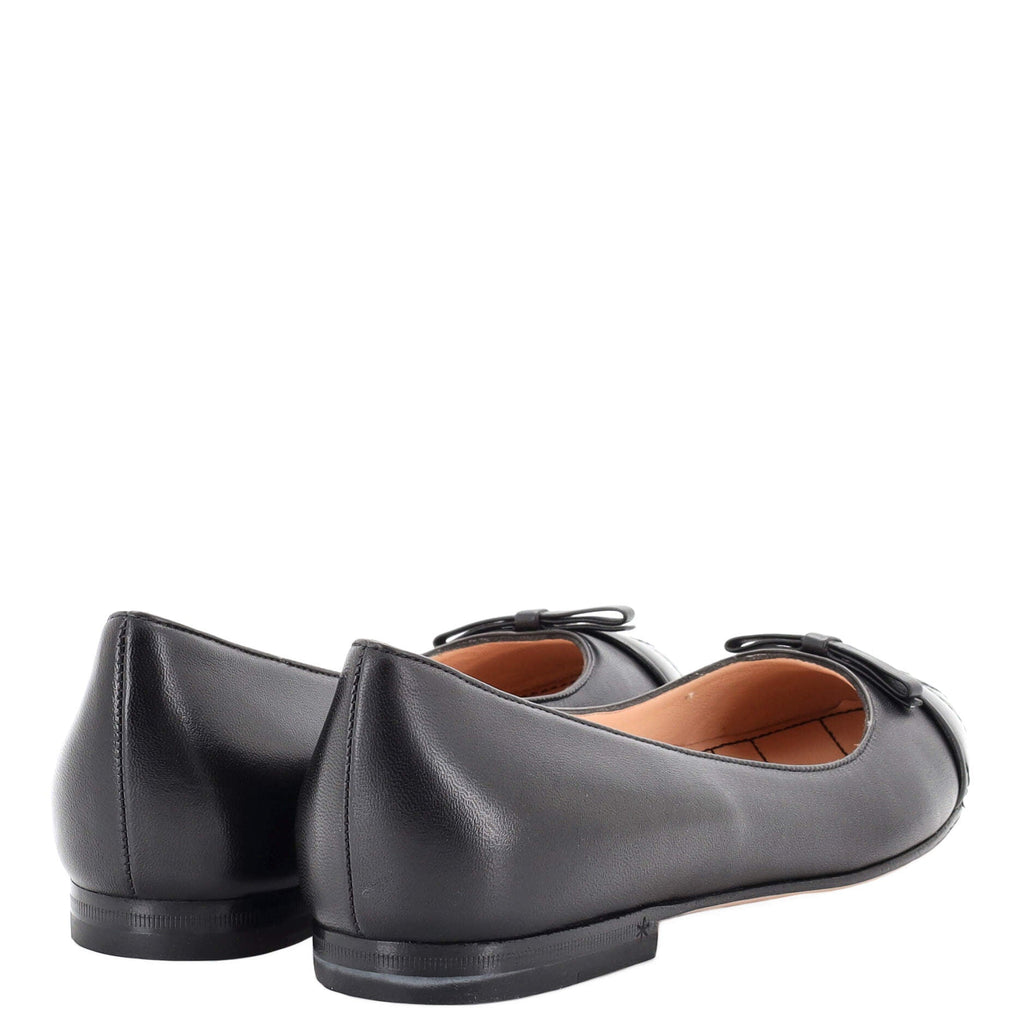 Women's GG Cap Toe Ballet Flats Leather with Matelasse Detail