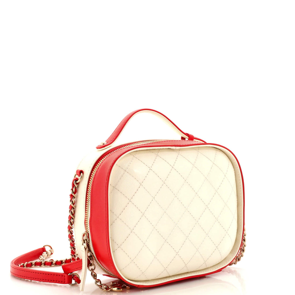 Vanity Case Bag Quilted Crumpled Calfskin Small