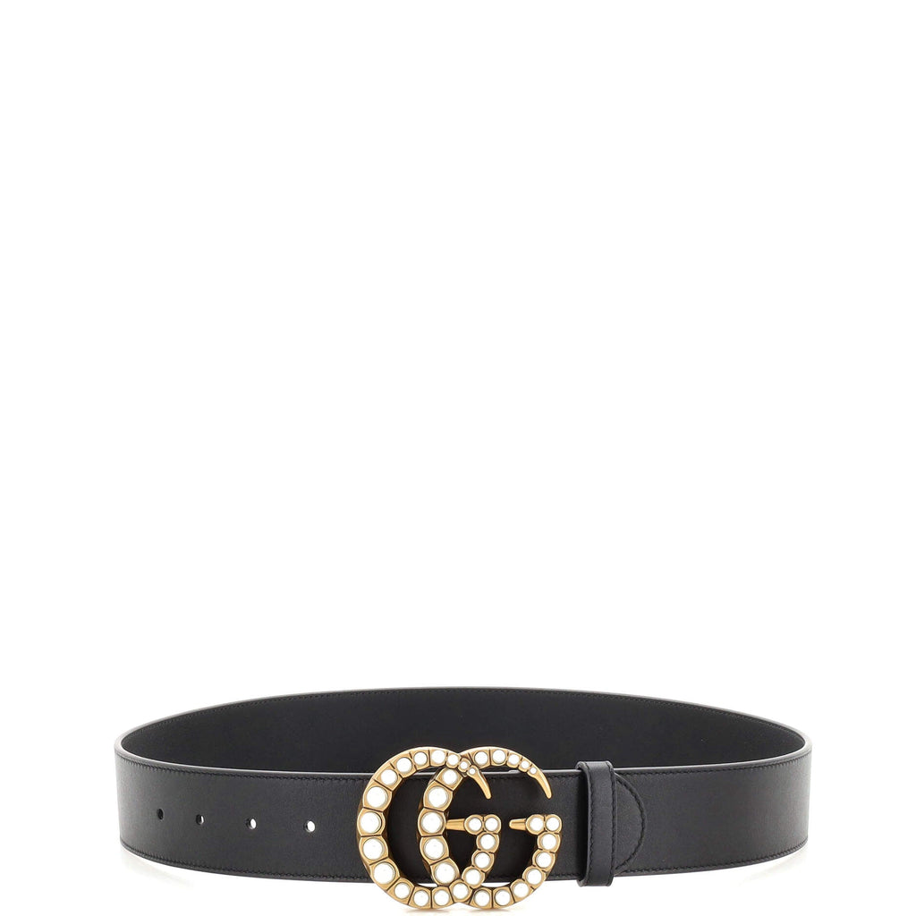 Pearly GG Marmont Belt Leather Wide 80
