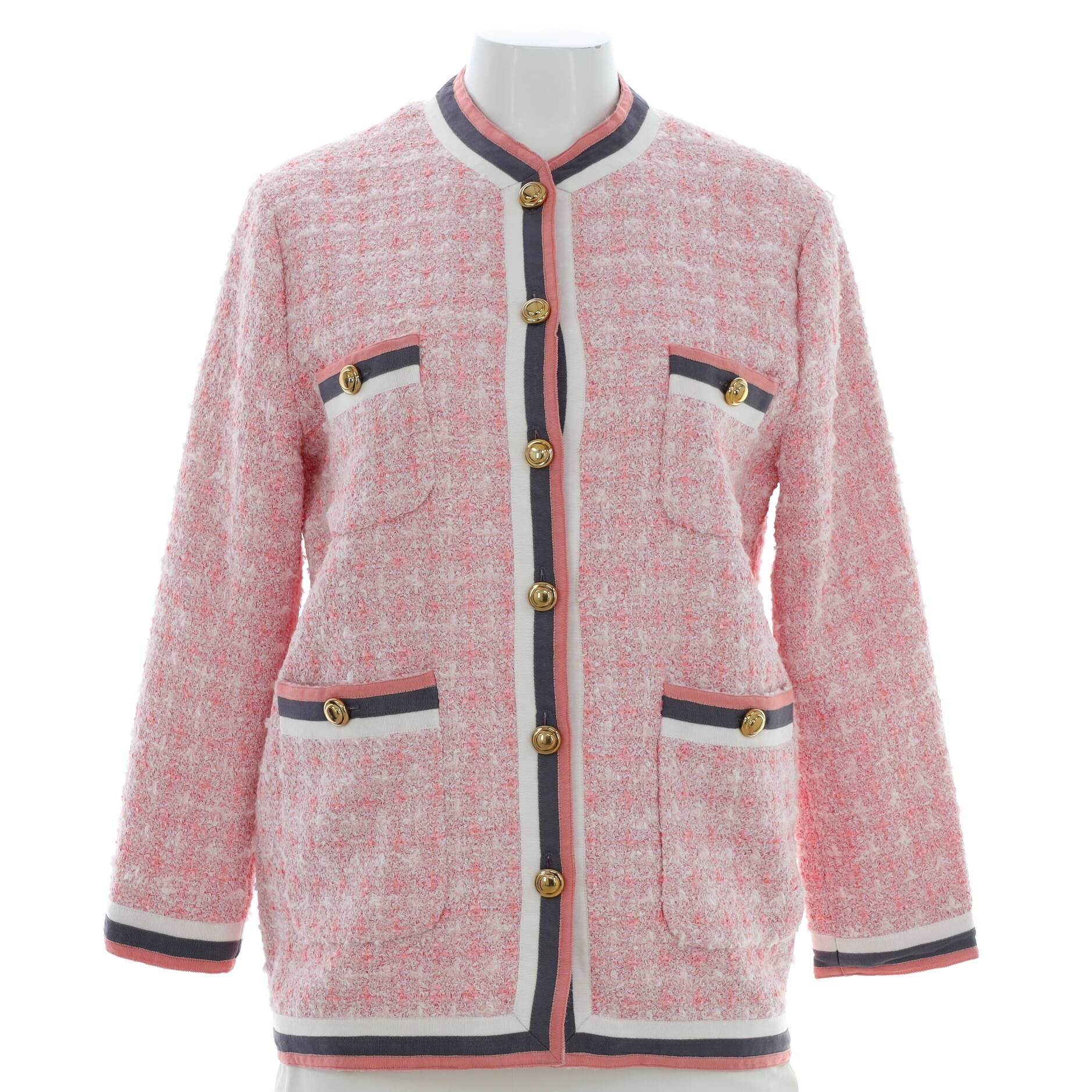 Women's Four Pocket Collarless Jacket Tweed