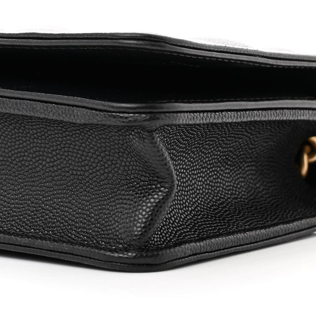 Caviar Quilted Boy Wallet On Chain WOC Black
