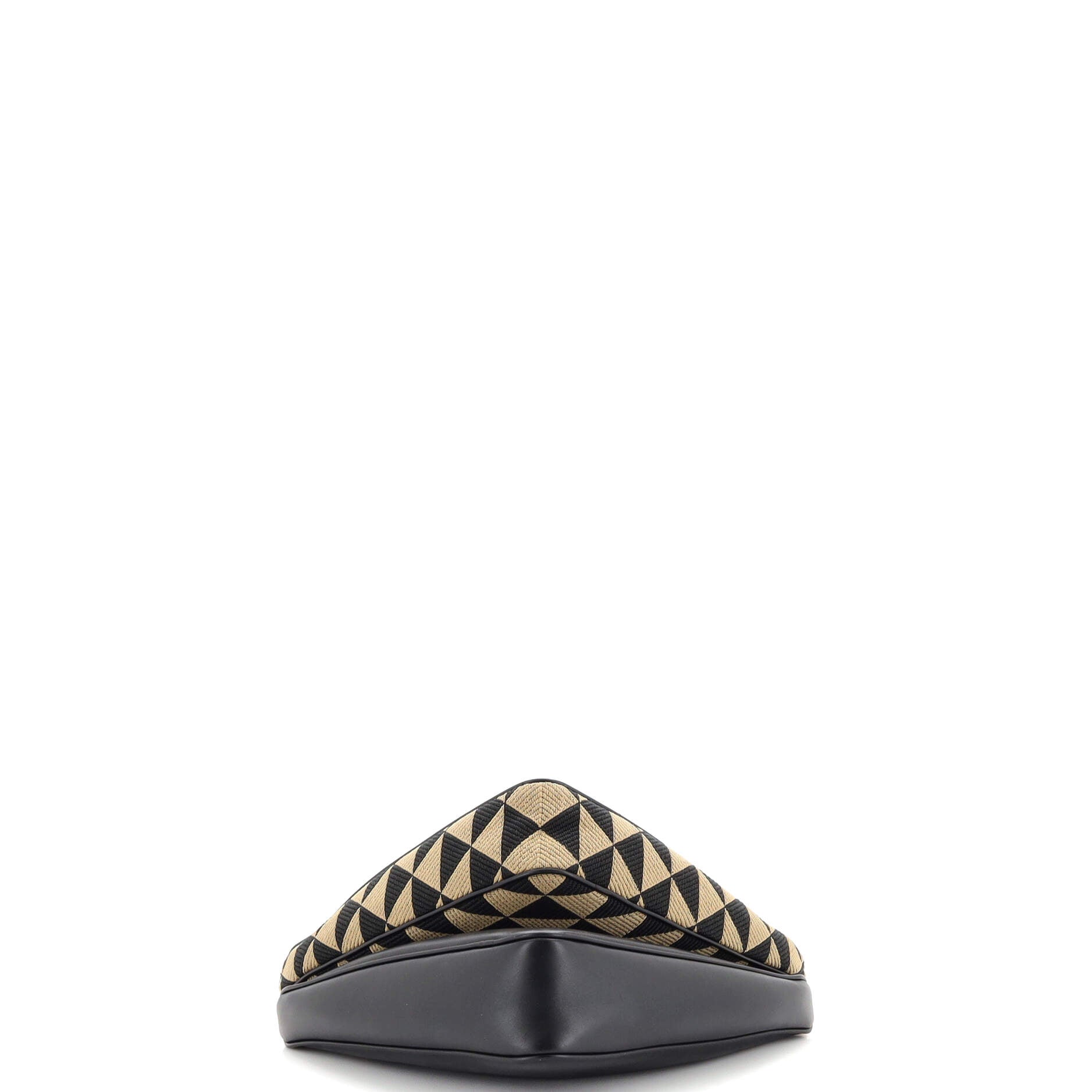 Double Symbole Triangle Bag Leather and Jacquard Mini