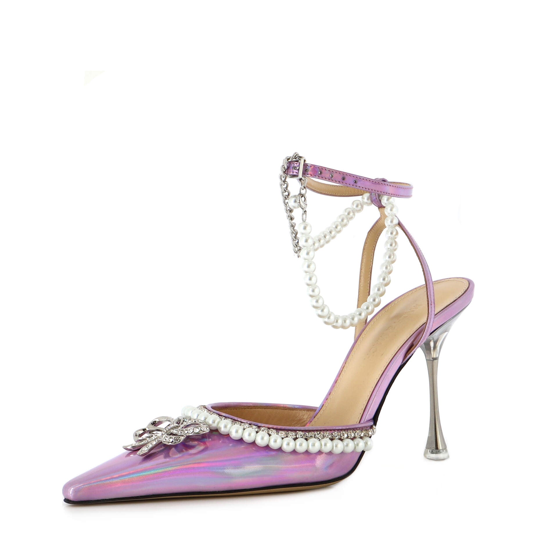 Women's Sophie Ankle Strap Pumps Iridescent Leather 100
