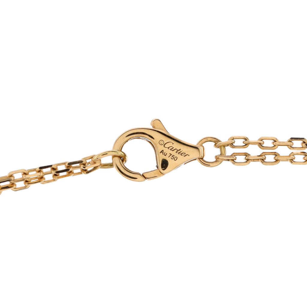2 Diamonds Love Pendant Necklace 18K Yellow Gold and Diamonds