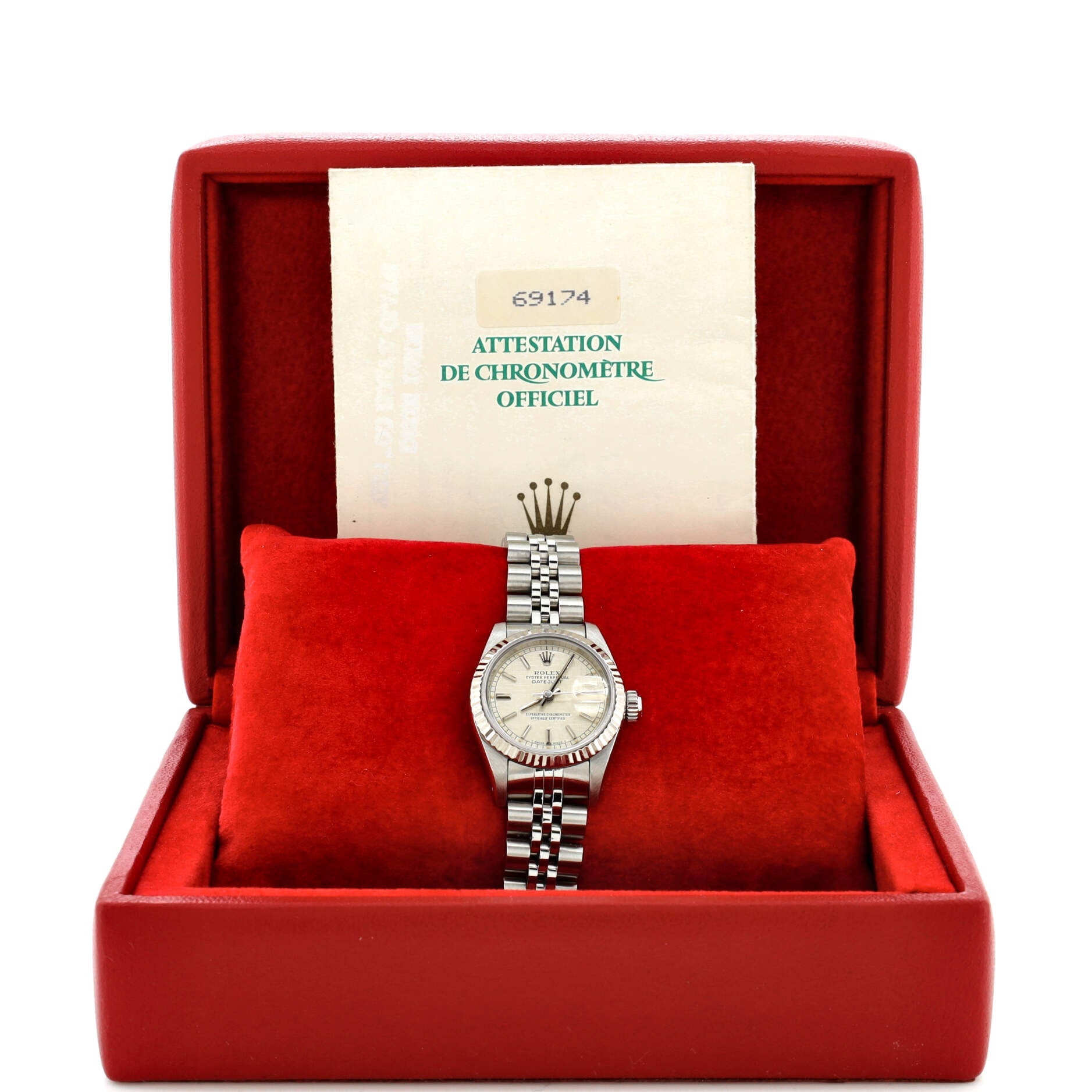 Oyster Perpetual Datejust Automatic Watch Stainless Steel and White Gold 26