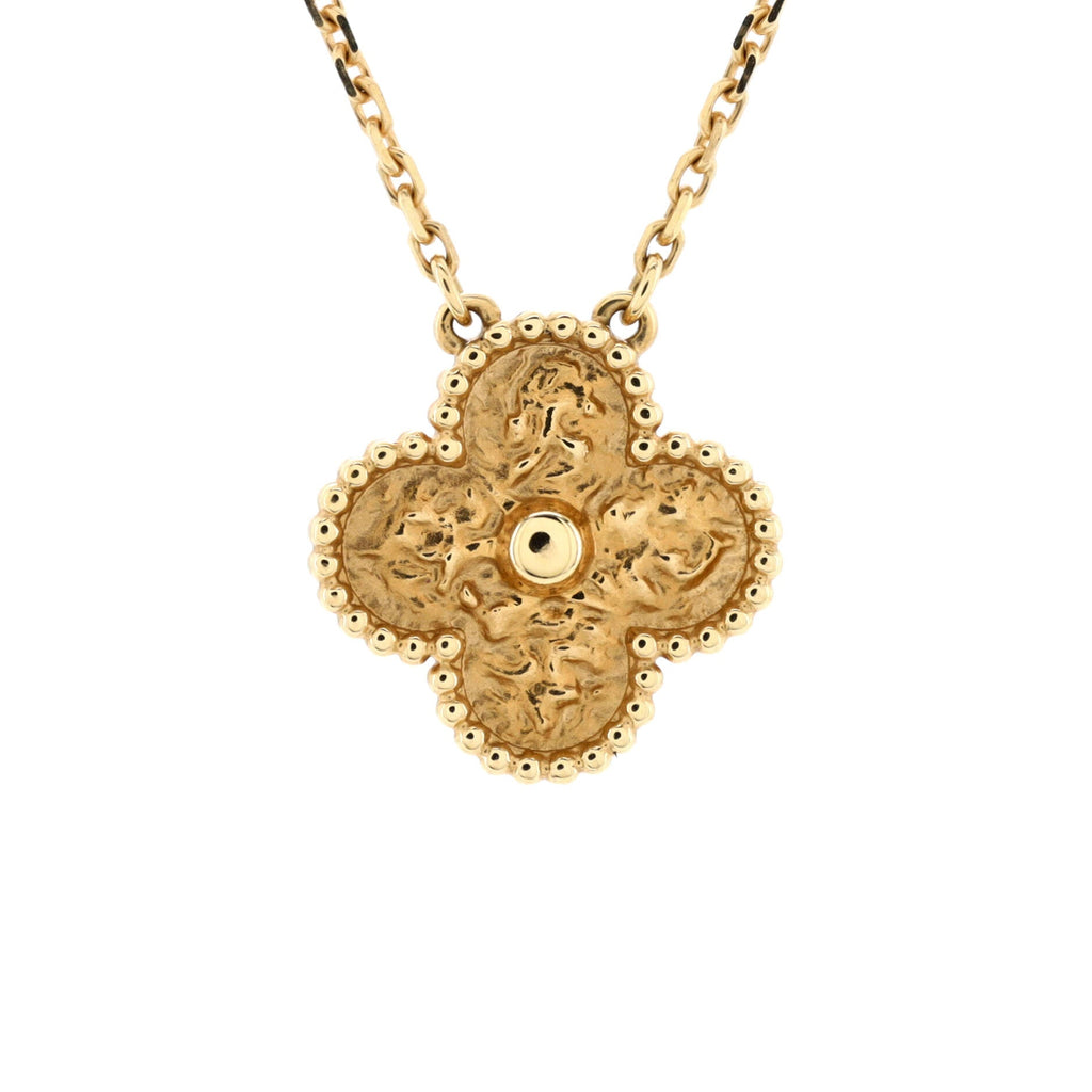 Vintage Alhambra Pendant Necklace 18K Yellow Gold