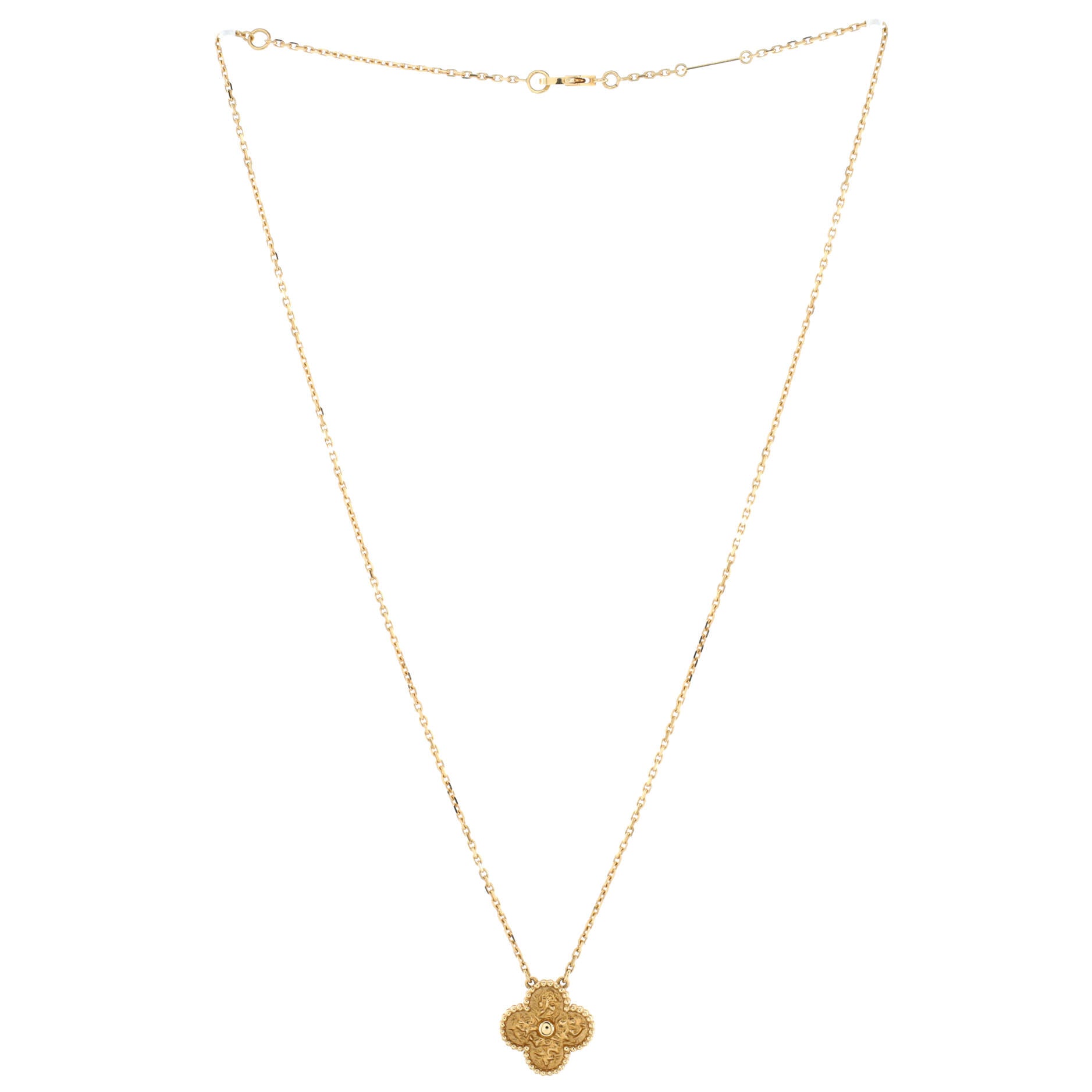 Vintage Alhambra Pendant Necklace 18K Yellow Gold