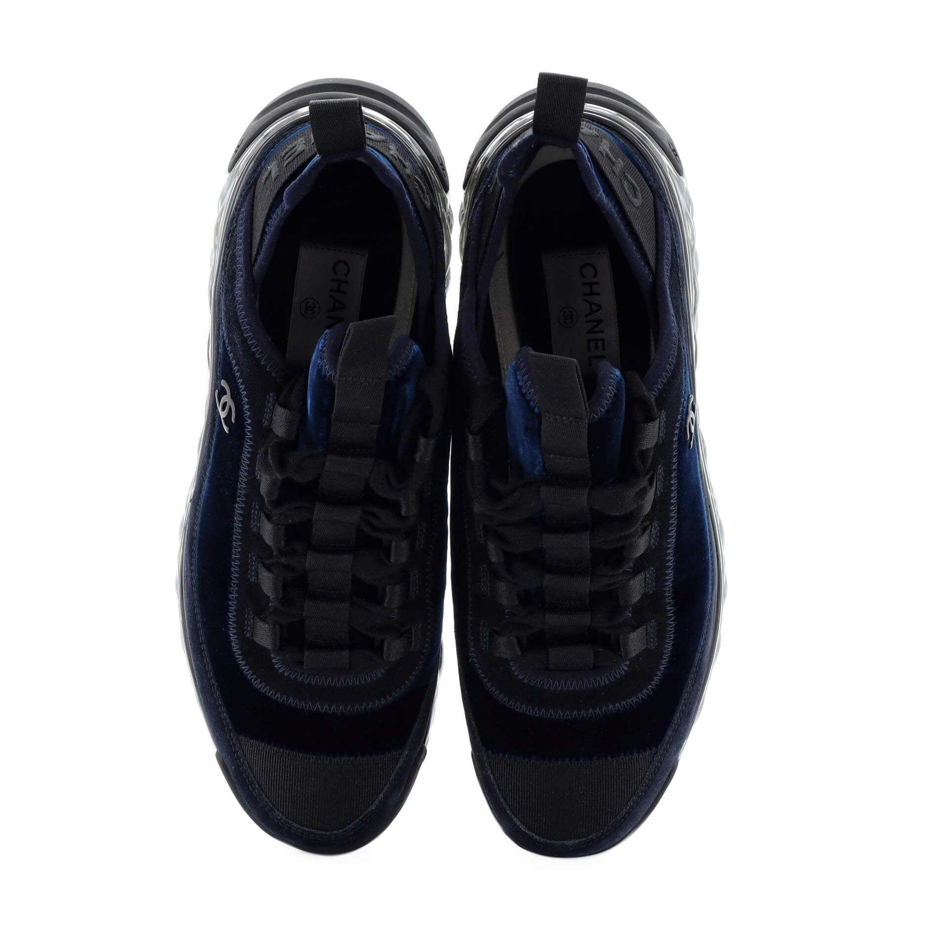 Women's CC Cap Toe Logo Sneakers Suede and Mixed Fibers