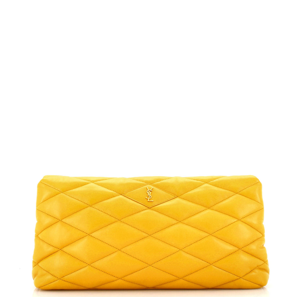 Sade Puffer Envelope Clutch Quilted Leather Large