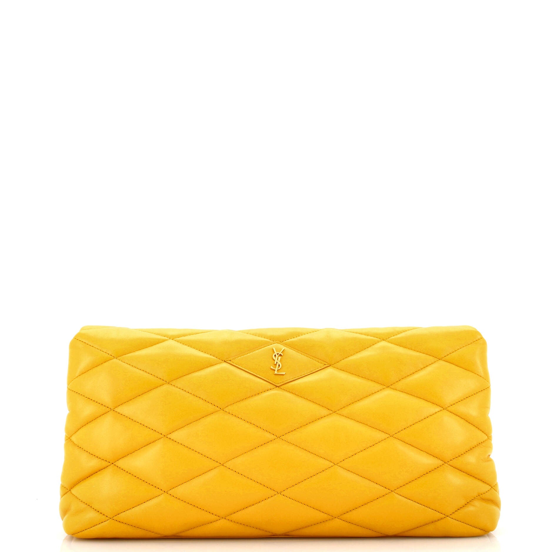 Sade Puffer Envelope Clutch Quilted Leather Large