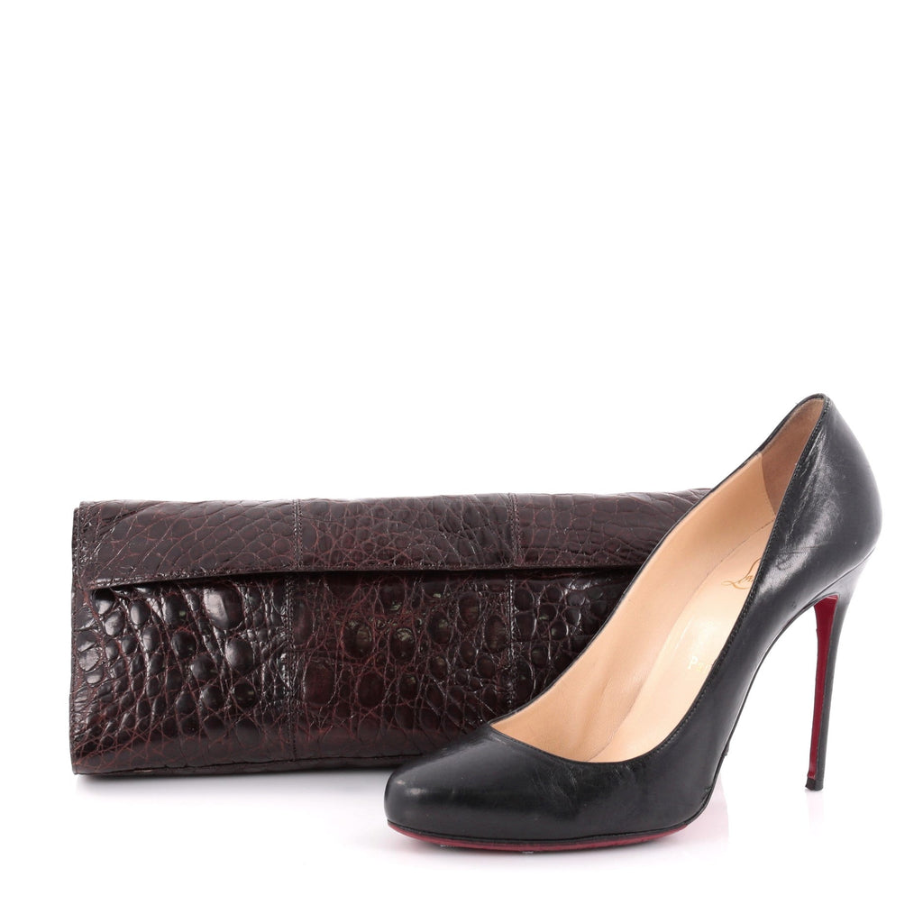 Flap Clutch Crocodile Long