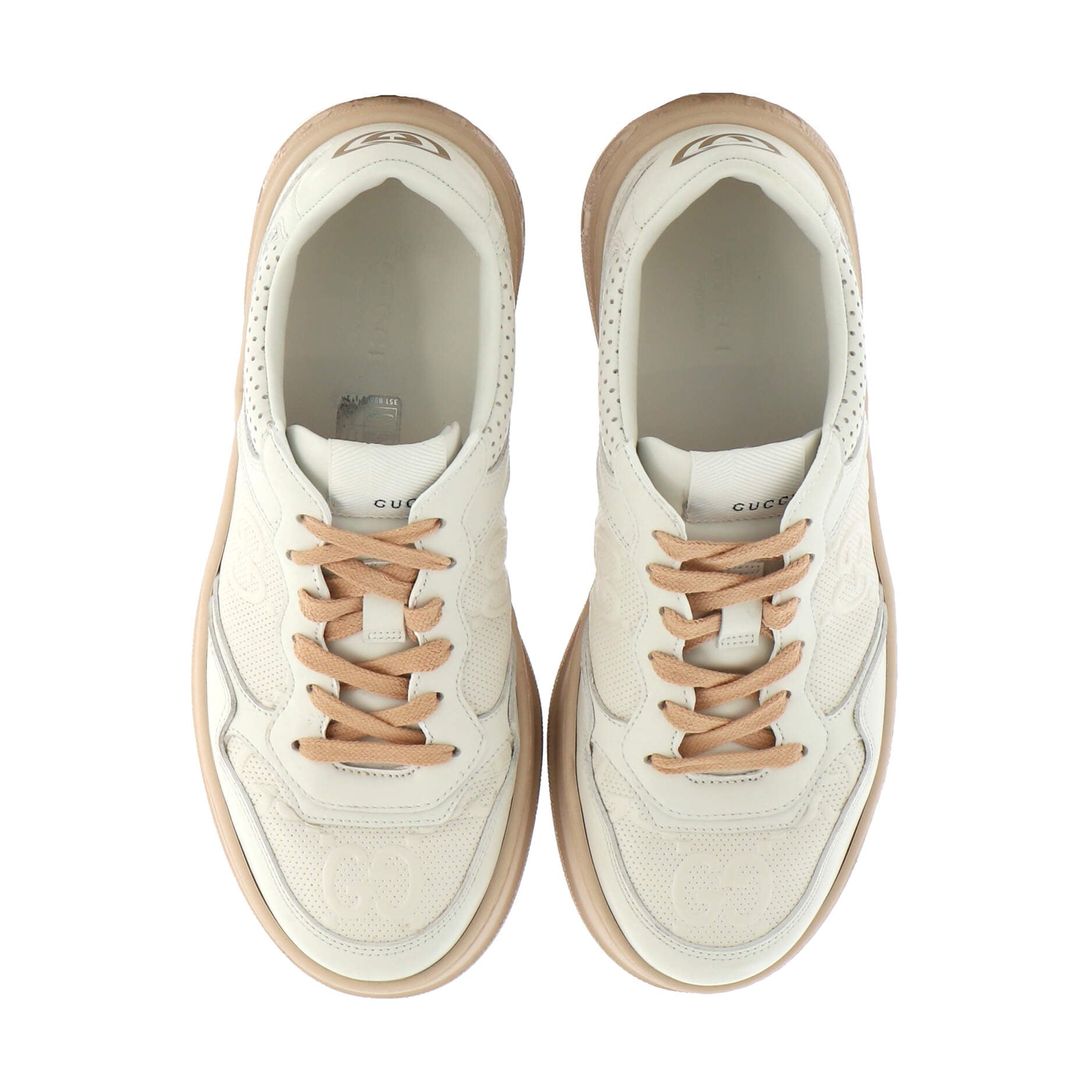 Women's Chunky B Sneakers GG Embossed Perforated Leather