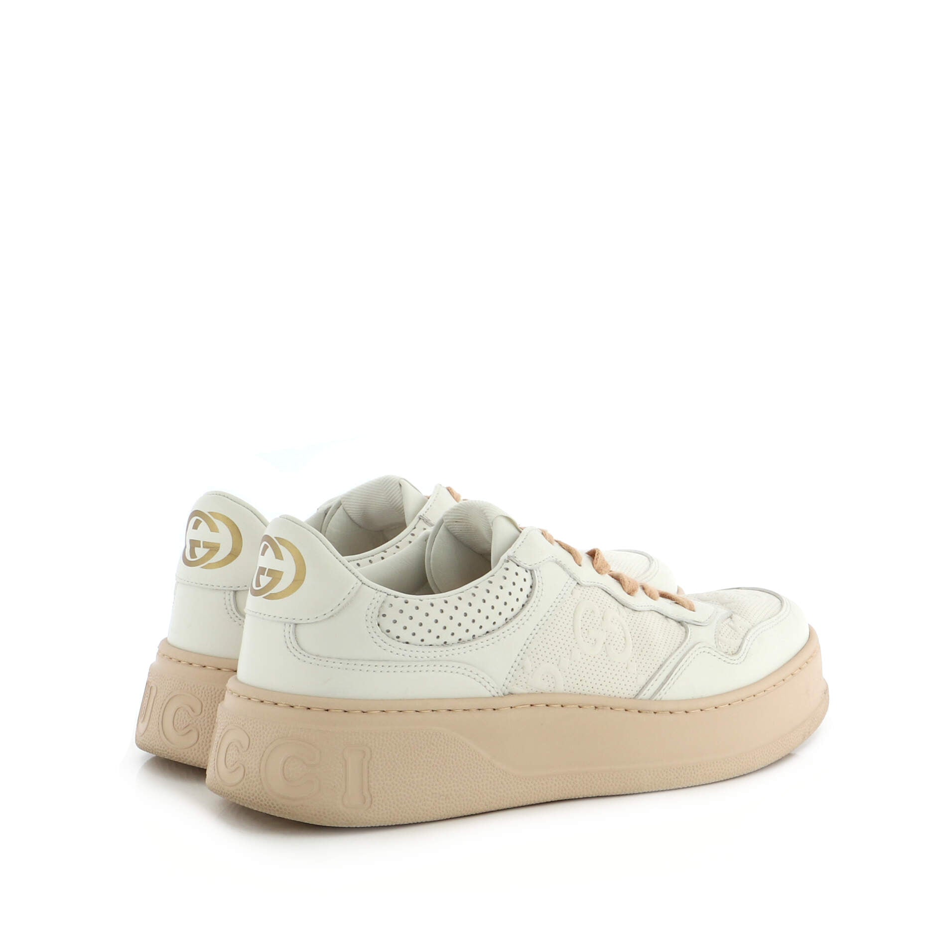 Women's Chunky B Sneakers GG Embossed Perforated Leather