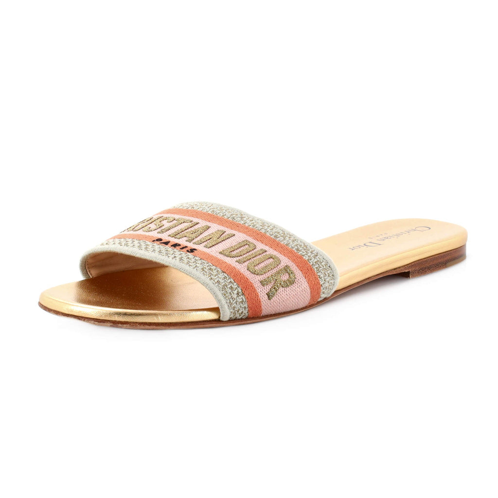 Women's Dway Flat Sandals Embroidered Canvas