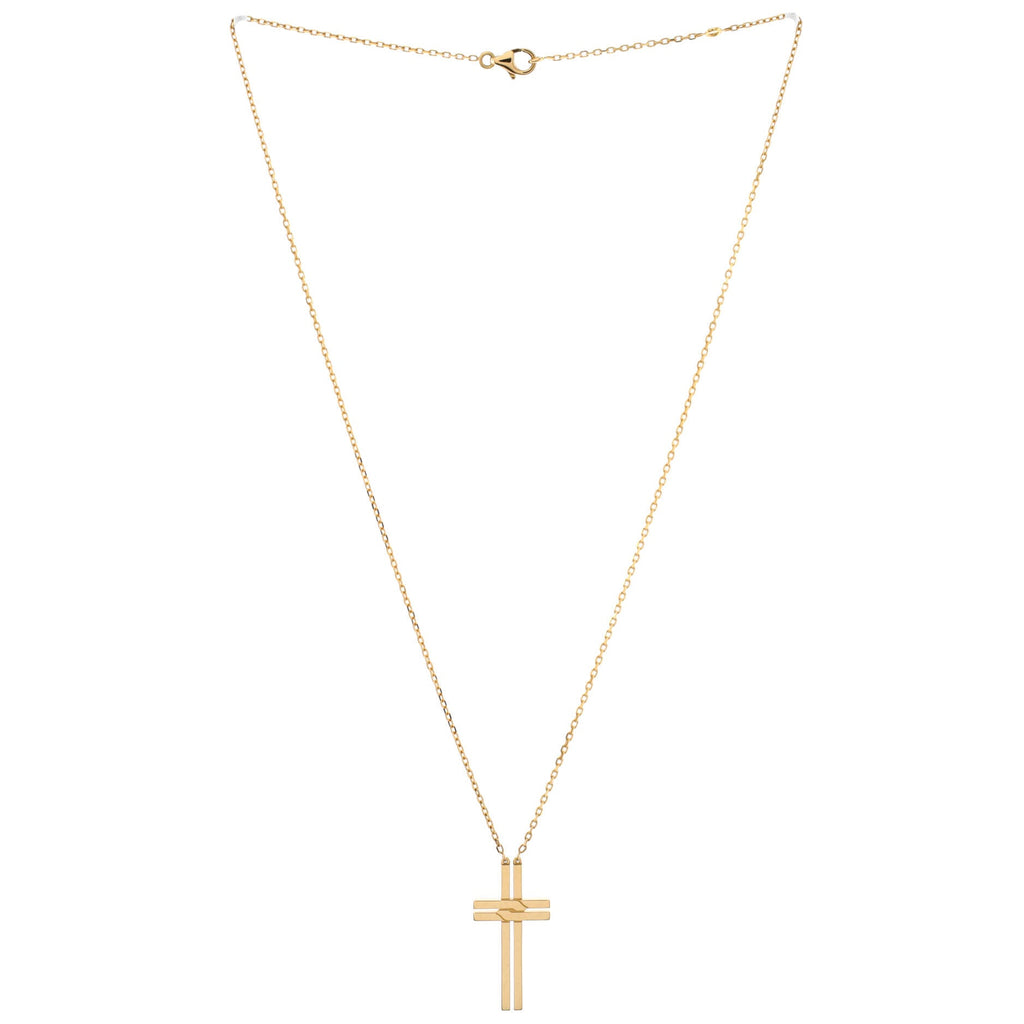 Cross Pendant Necklace 18K Yellow Gold
