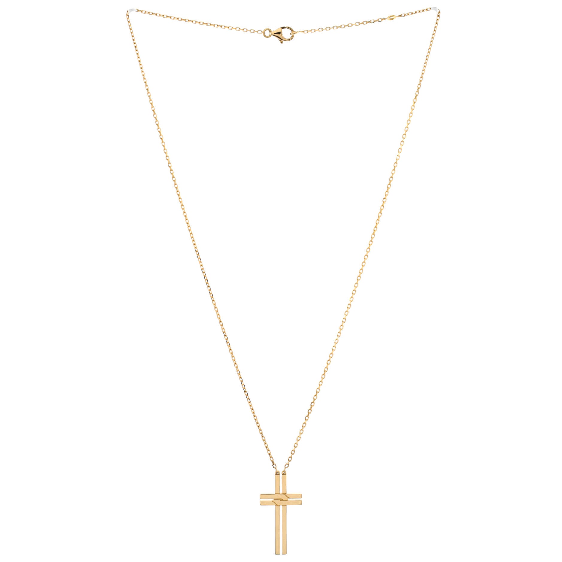 Cross Pendant Necklace 18K Yellow Gold