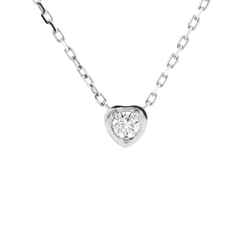 D'Amour Heart Pendant Necklace 18K White Gold with Diamond