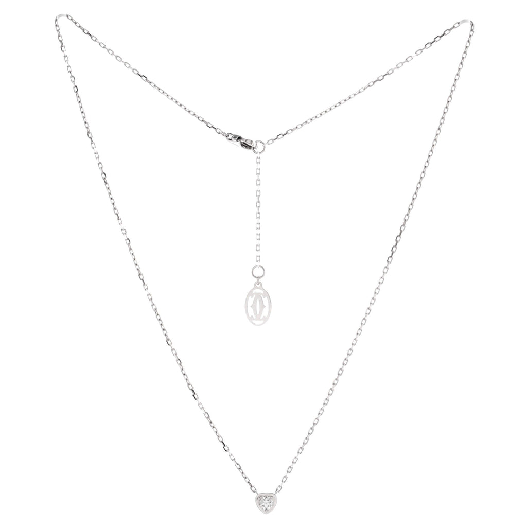 D'Amour Heart Pendant Necklace 18K White Gold with Diamond