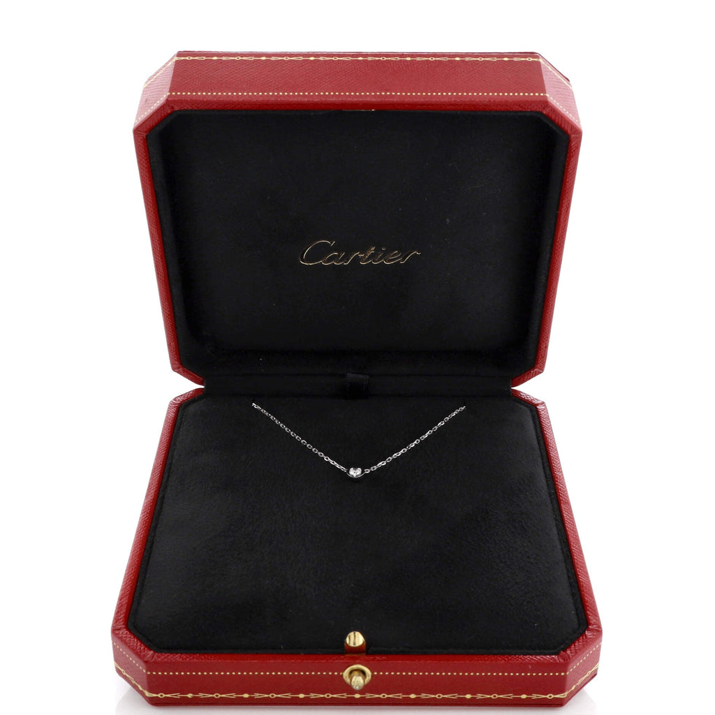 D'Amour Heart Pendant Necklace 18K White Gold with Diamond