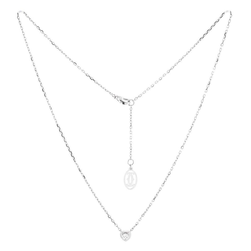 D'Amour Heart Pendant Necklace 18K White Gold with Diamond