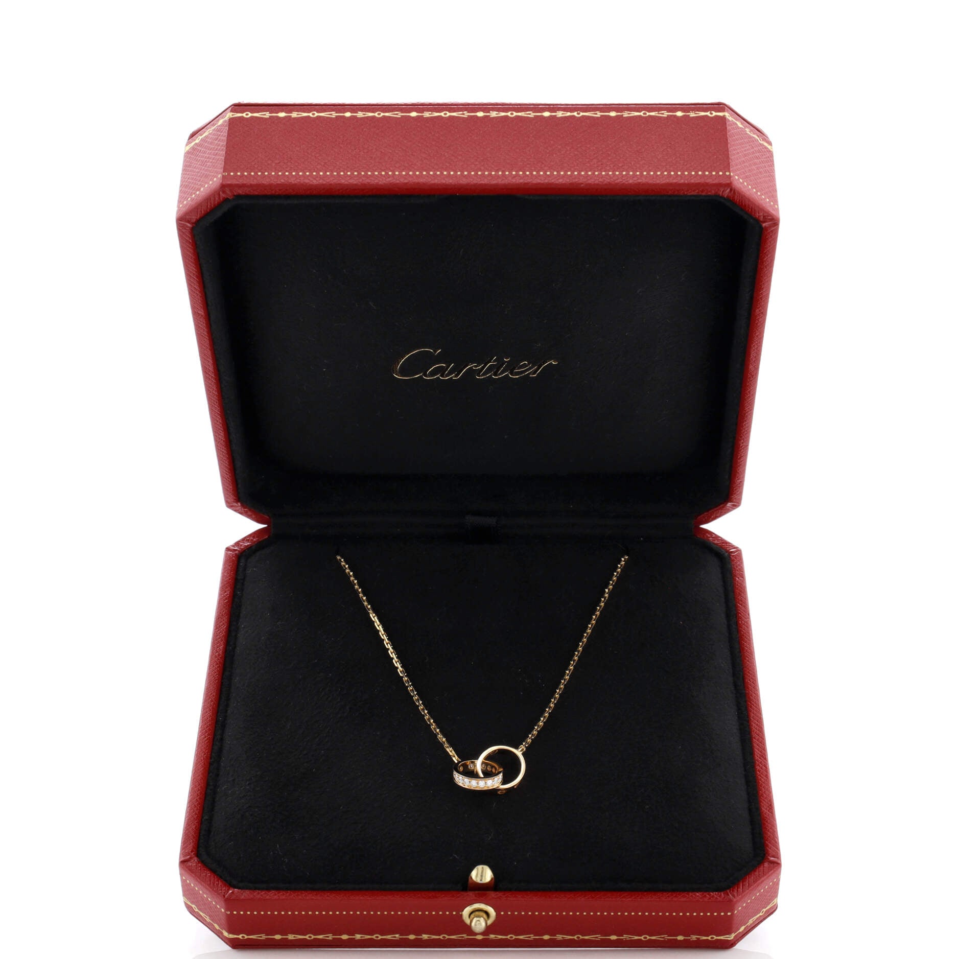 Love Interlocking Necklace 18K Yellow Gold and Diamonds