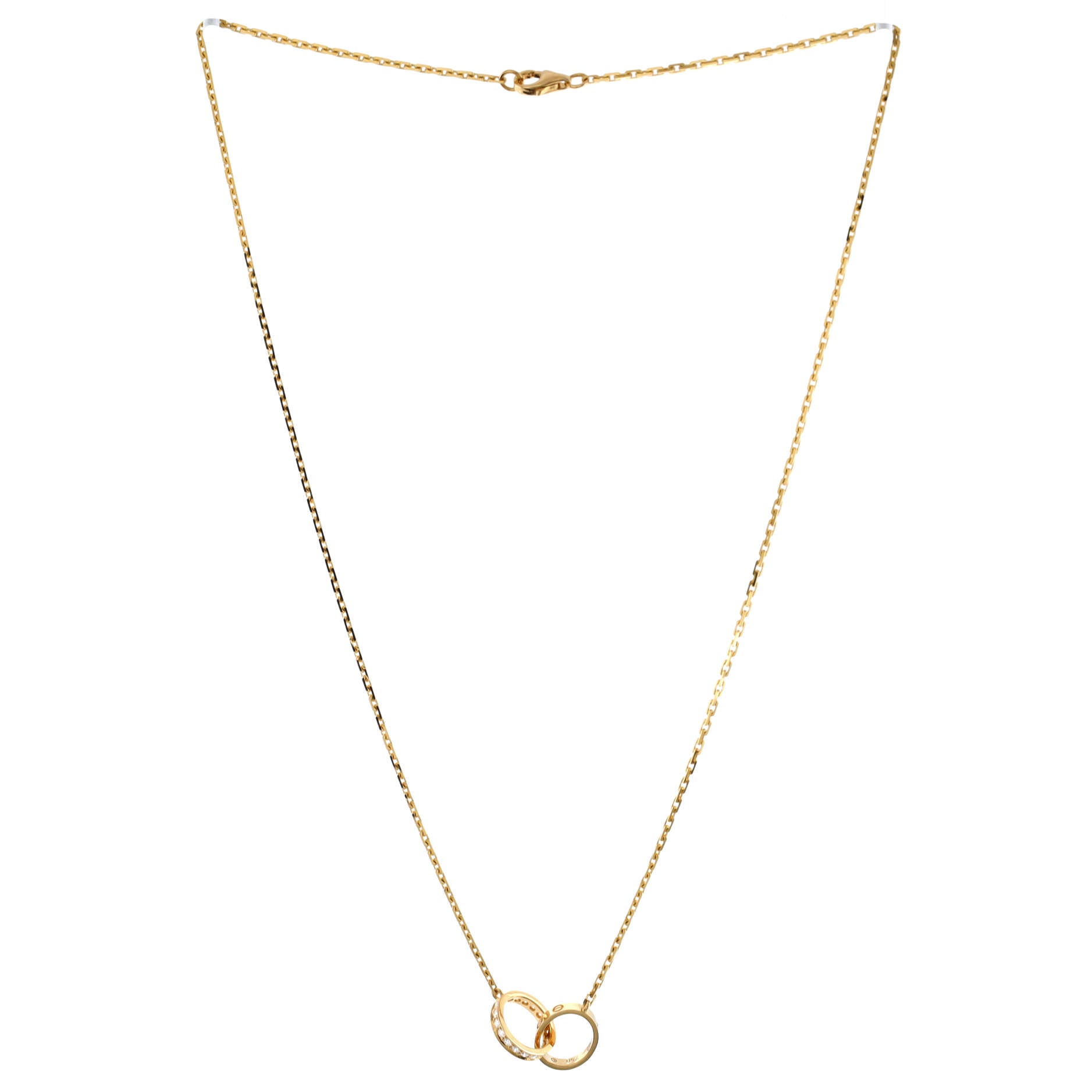 Love Interlocking Necklace 18K Yellow Gold and Diamonds