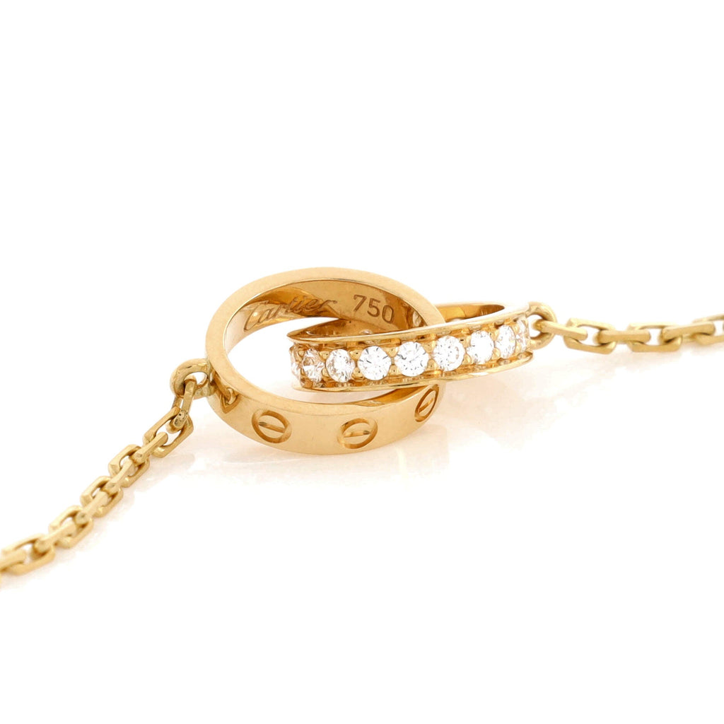 Love Interlocking Necklace 18K Yellow Gold and Diamonds
