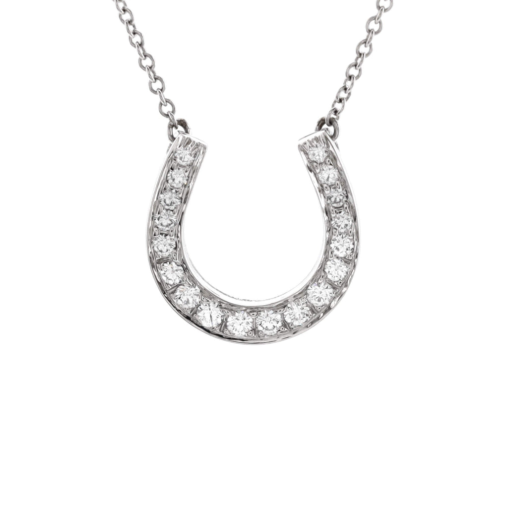 Horseshoe Necklace Platinum with Diamonds