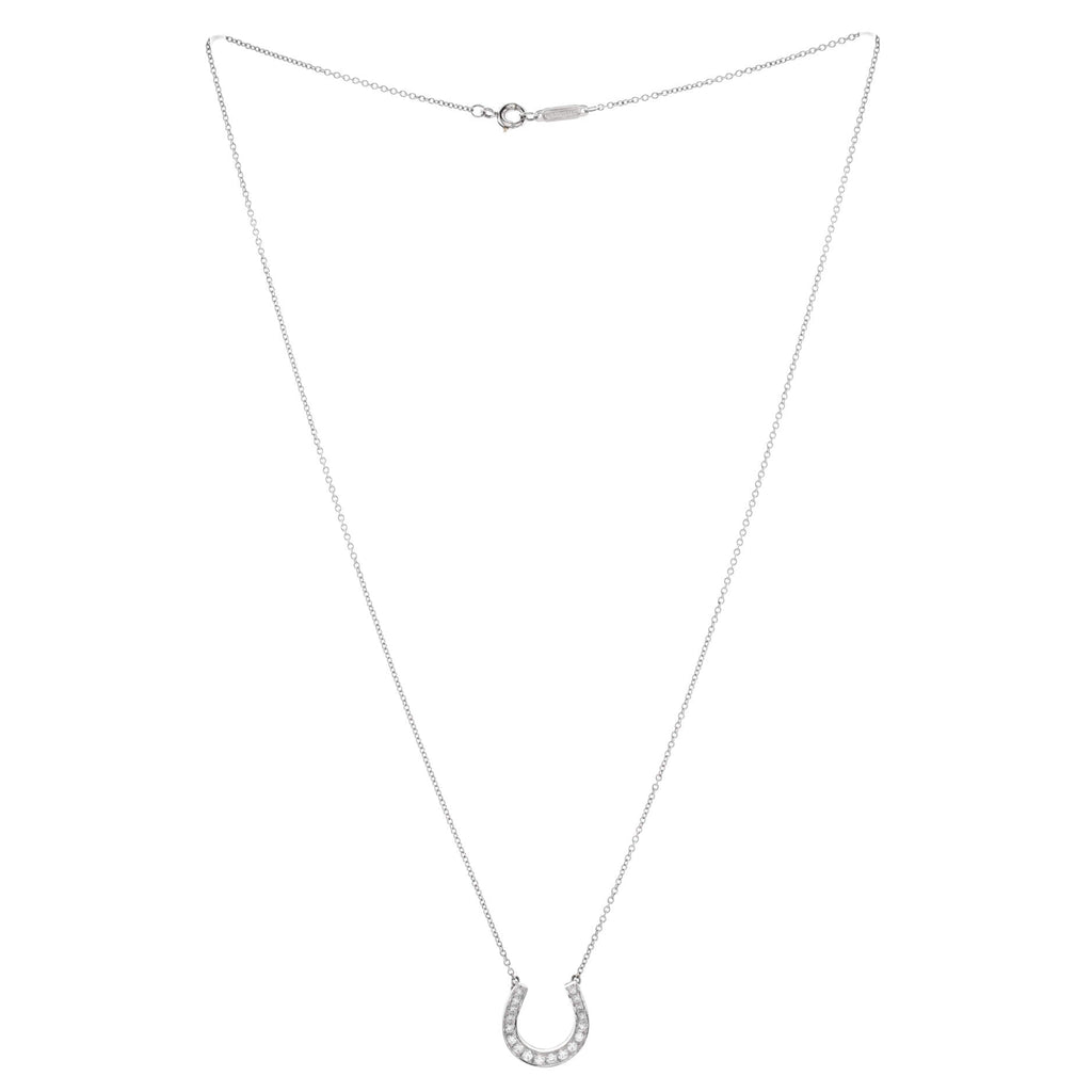 Horseshoe Necklace Platinum with Diamonds
