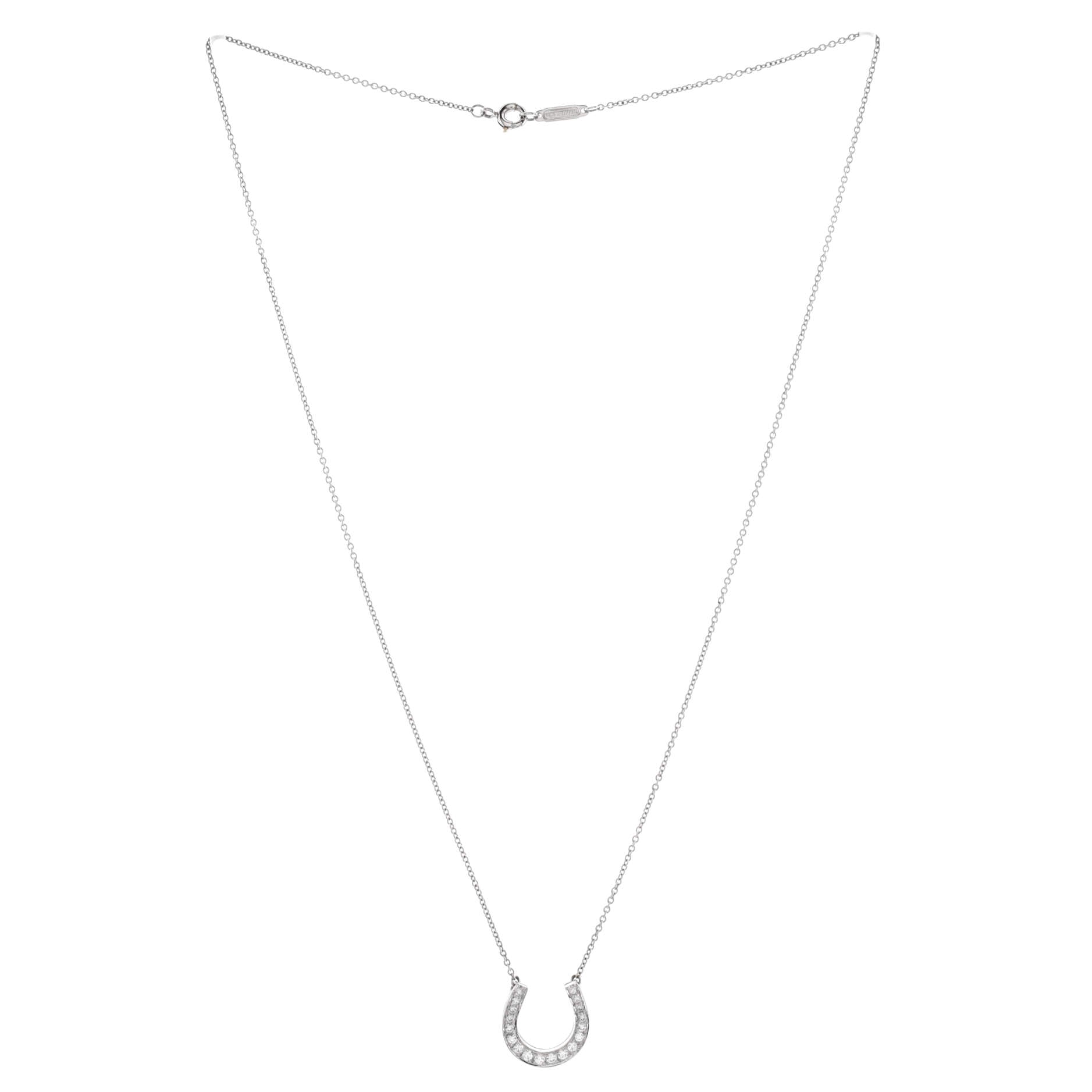 Horseshoe Necklace Platinum with Diamonds