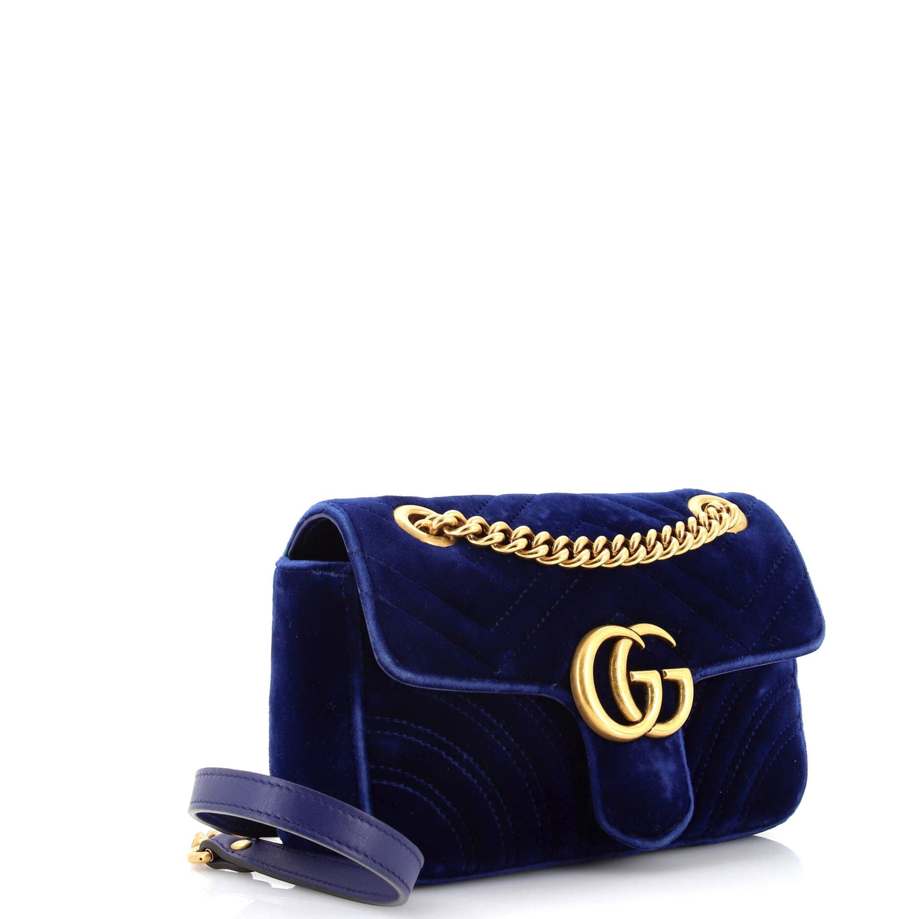 GG Marmont Flap Bag Matelasse Velvet Mini