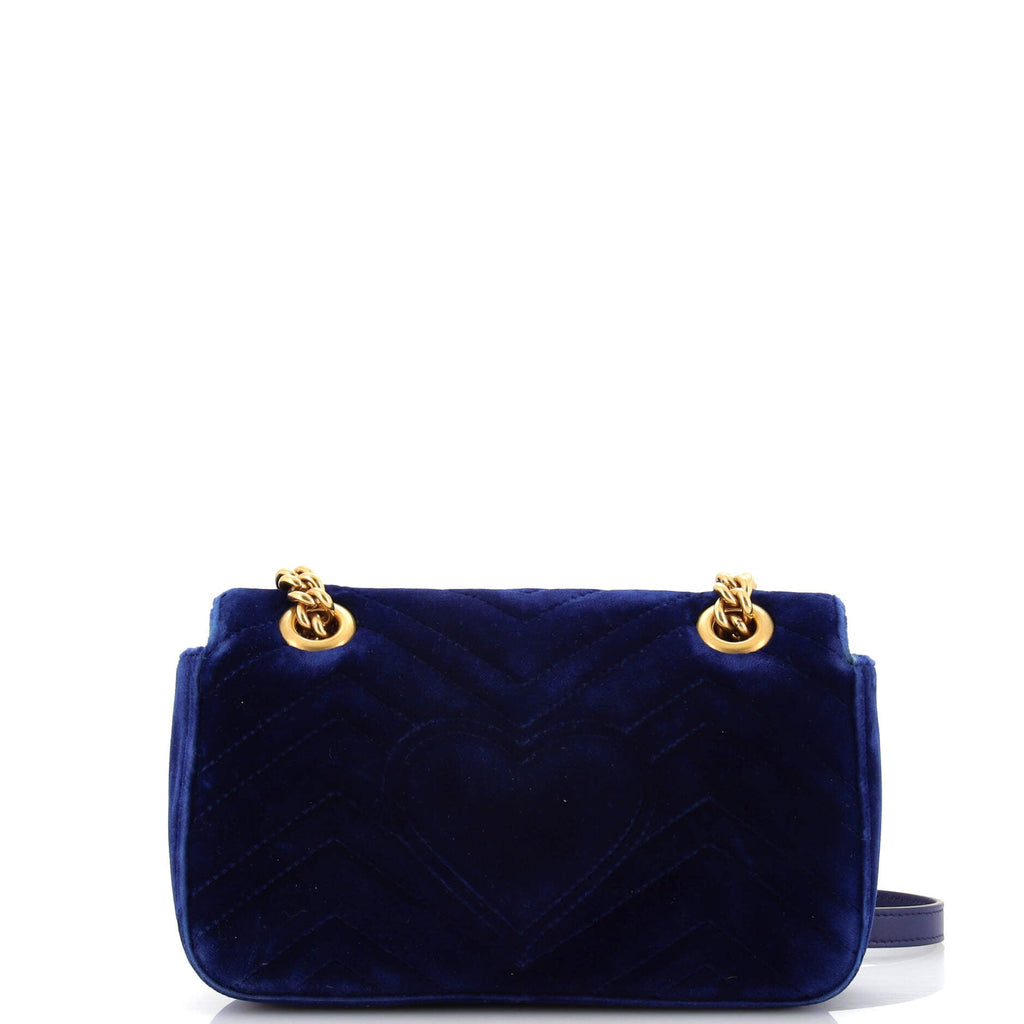 GG Marmont Flap Bag Matelasse Velvet Mini