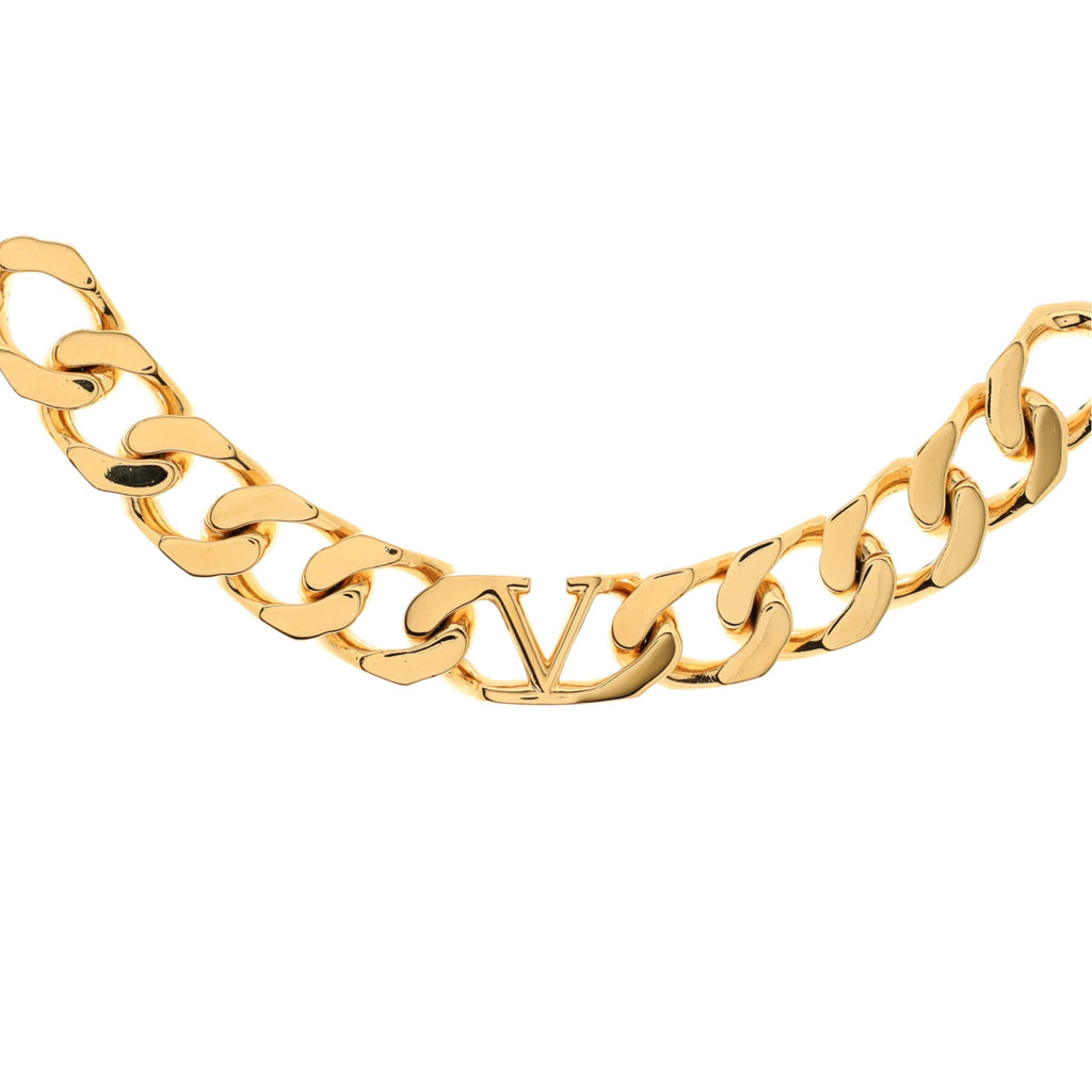 VLogo Choker Chain Necklace Metal
