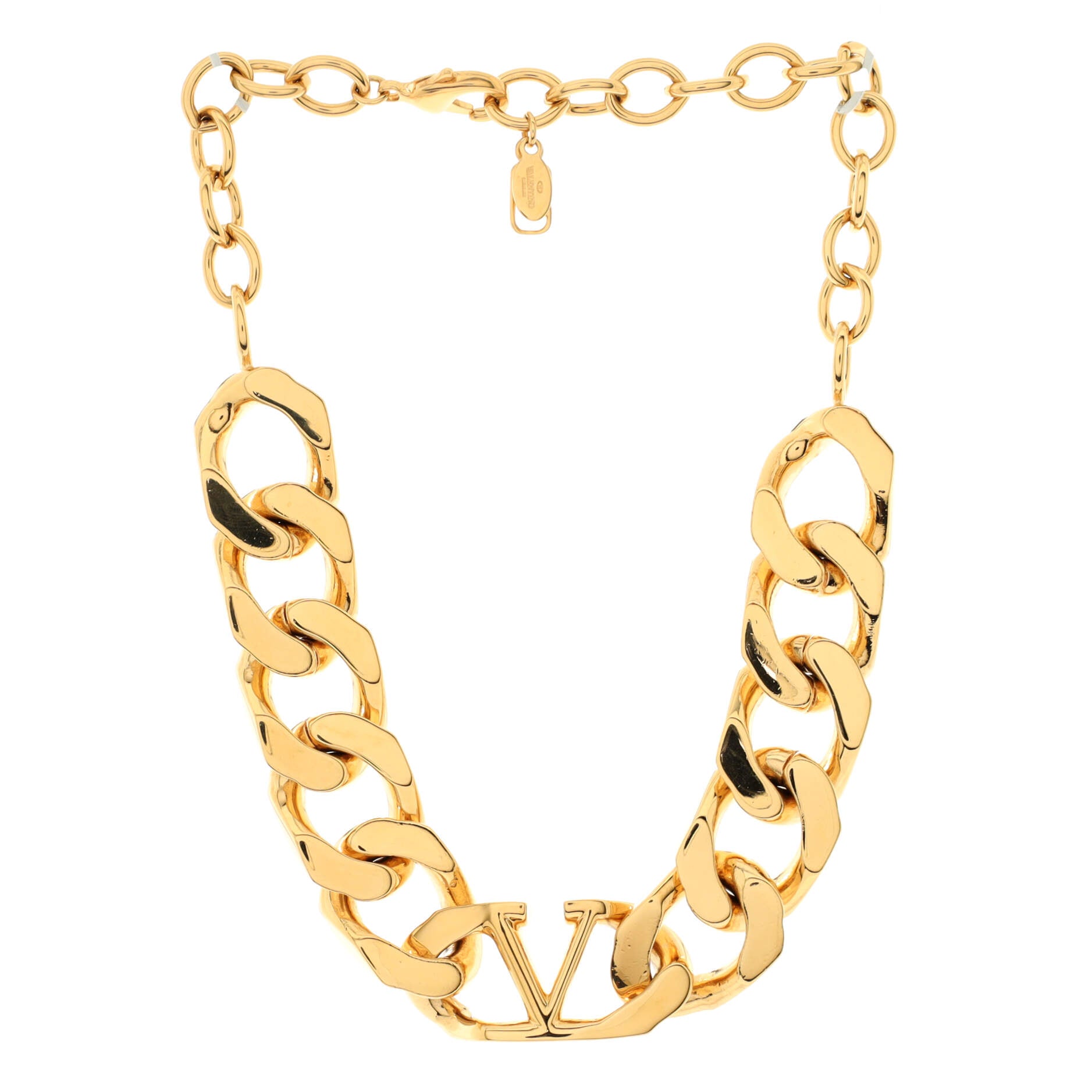 VLogo Choker Chain Necklace Metal