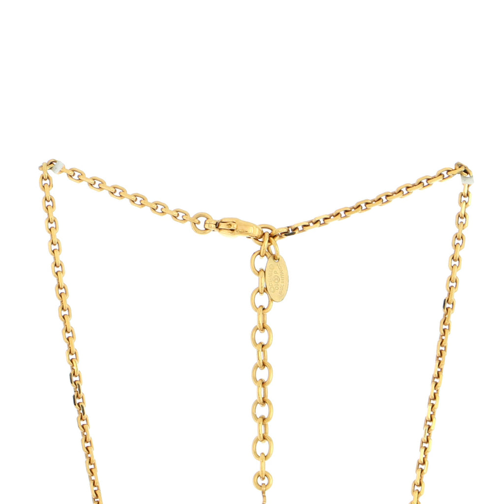 CC Round Pendant Chain Necklace Metal with Resin