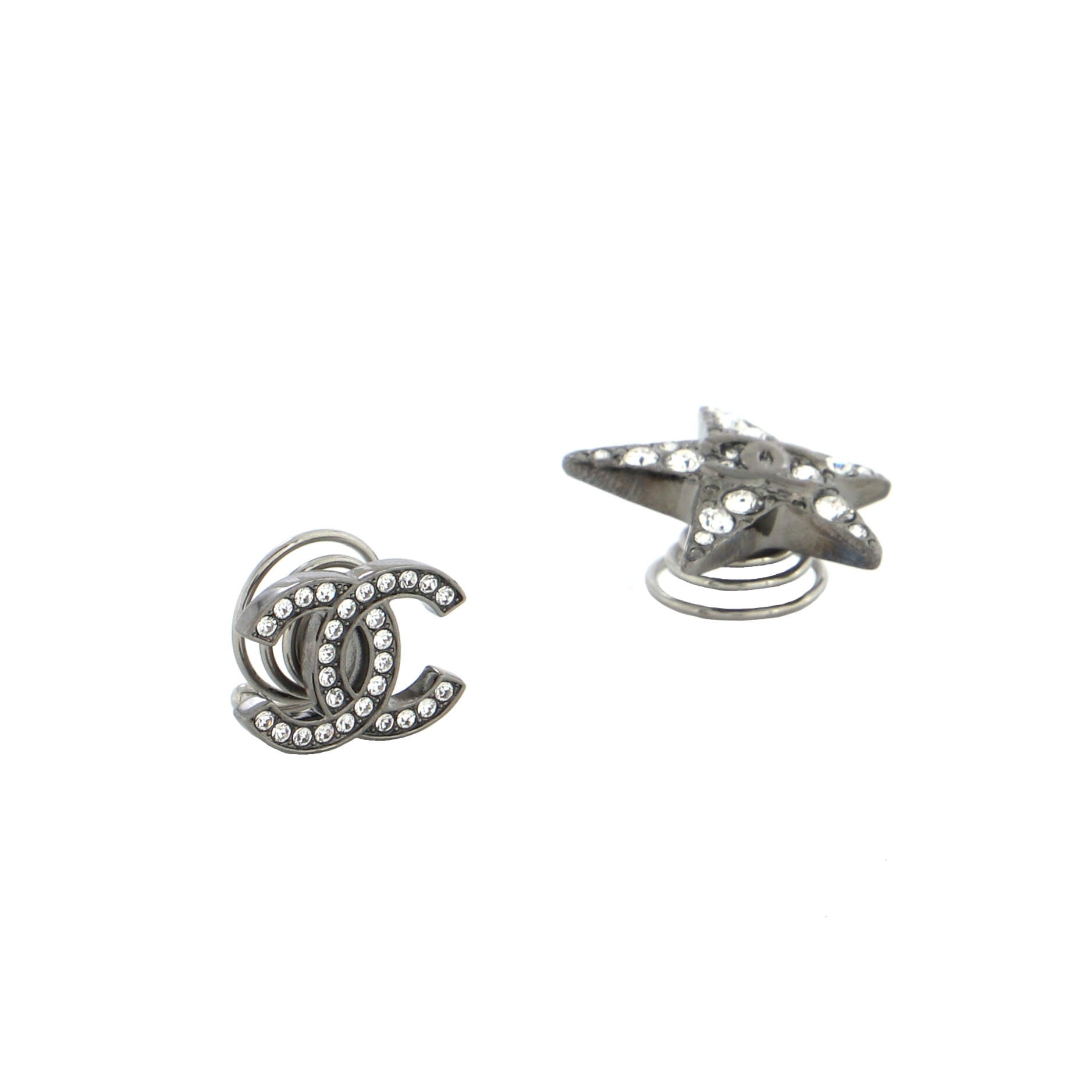 CC Star Spiral Hair Pin Set Metal with Crystals