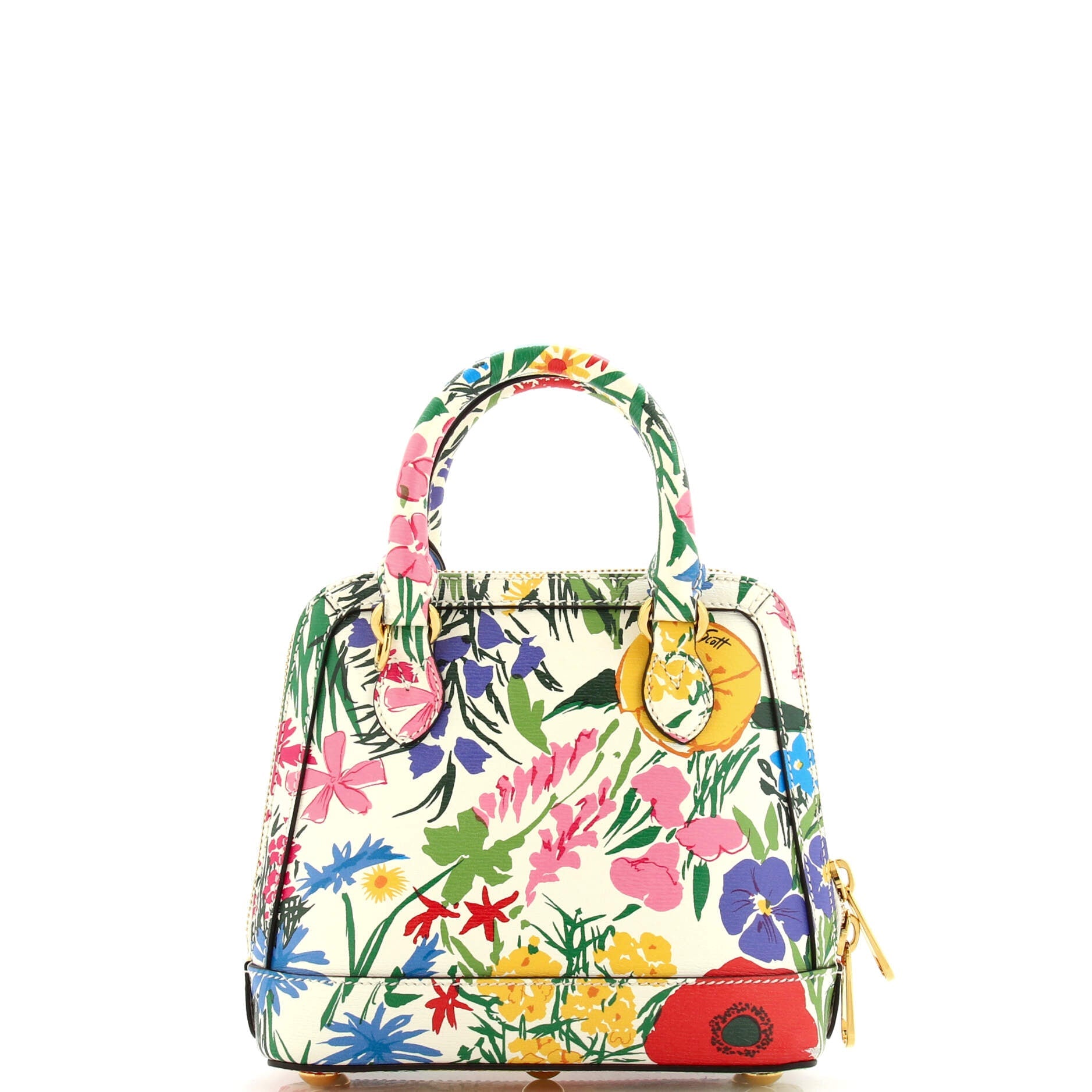 x Ken Scott Horsebit 1955 Top Handle Bag Printed Leather Mini
