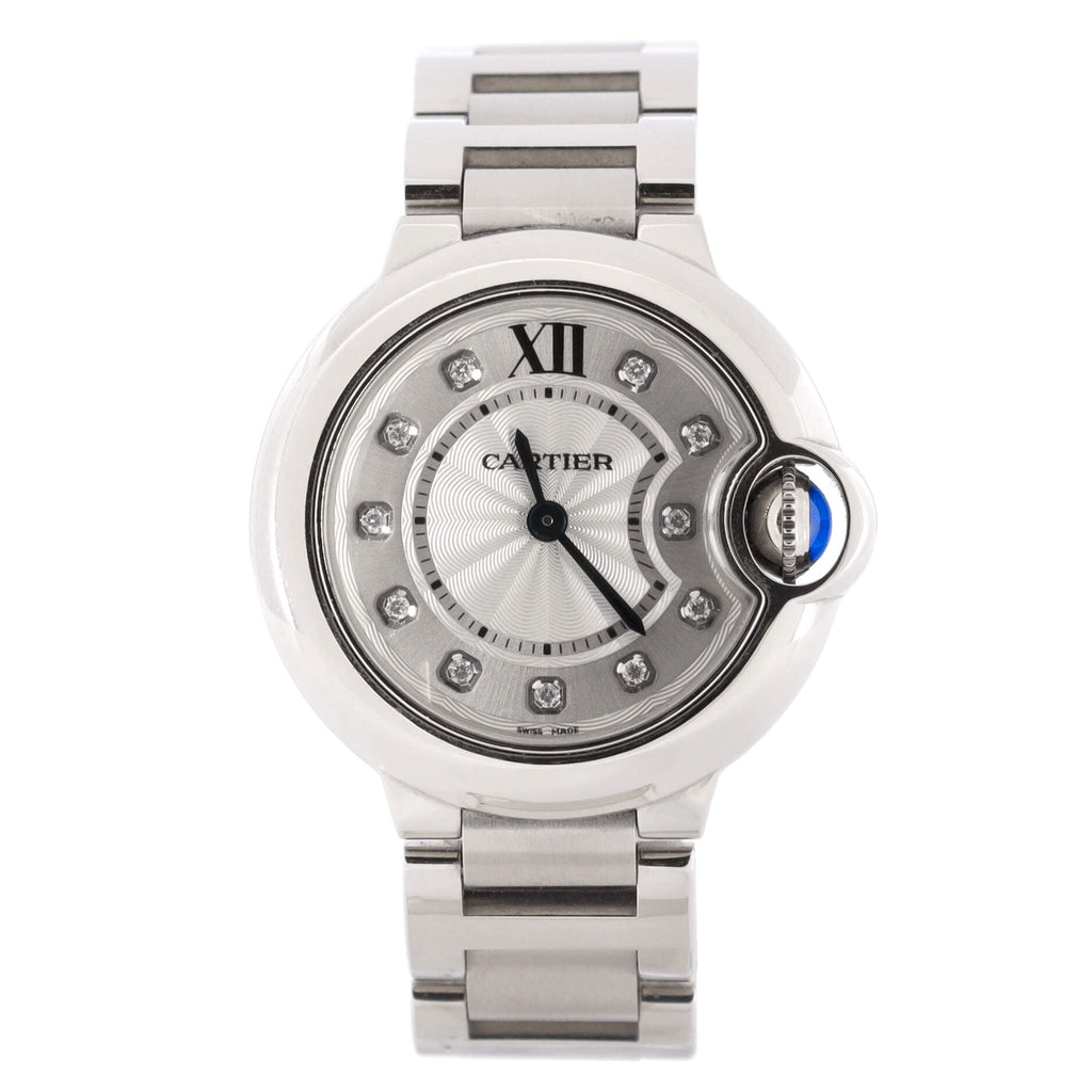 Ballon Bleu de Cartier Quartz Watch Stainless Steel with Diamond Markers 28
