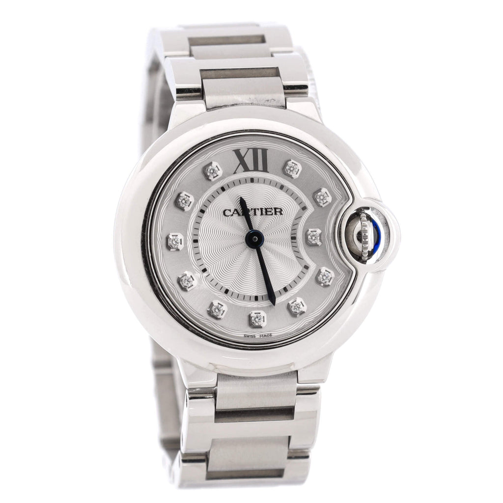 Ballon Bleu de Cartier Quartz Watch Stainless Steel with Diamond Markers 28