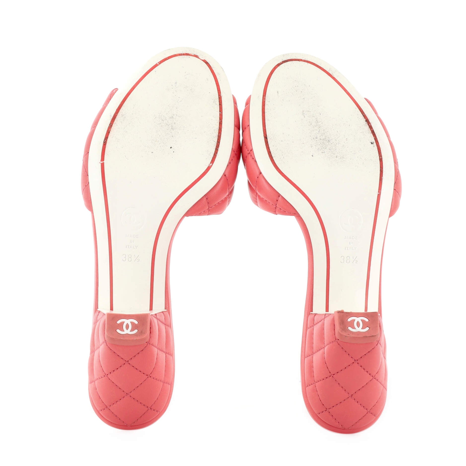 Women's CC Heeled Mule Sandals Quilted Leather