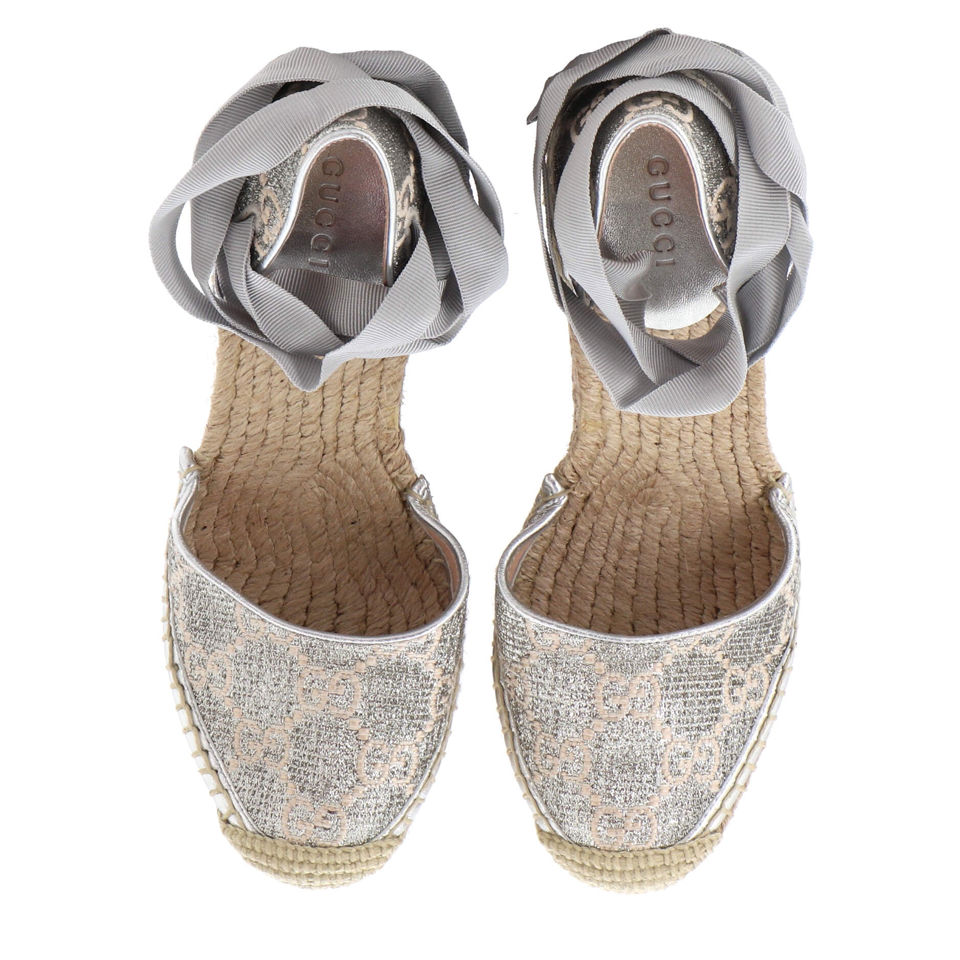 Women's GG Marmont Wedge Espadrilles Diagonal Quilted GG Canvas