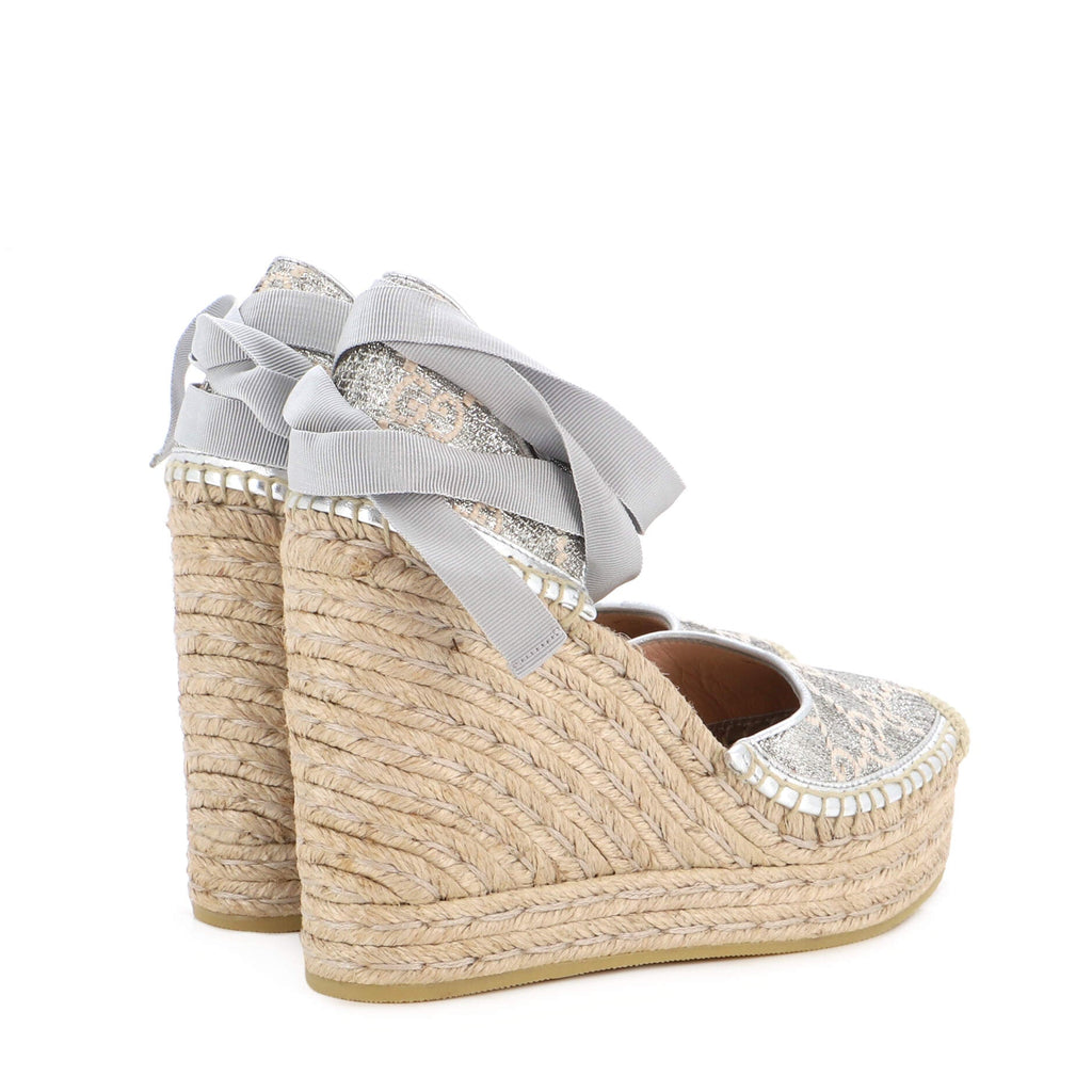 Women's GG Marmont Wedge Espadrilles Diagonal Quilted GG Canvas