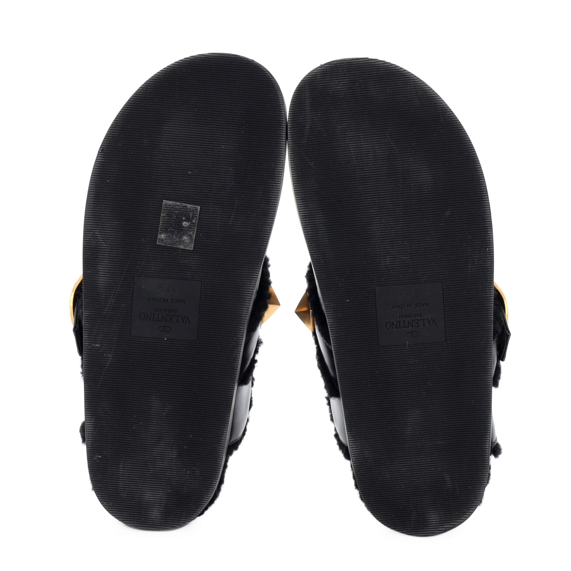 Women's Roman Stud Slipper Mules Leather with Shearling