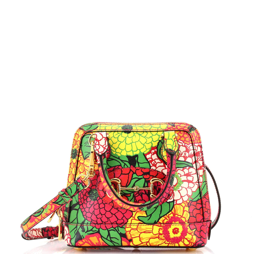 x Ken Scott Horsebit 1955 Top Handle Bag Printed Leather Mini