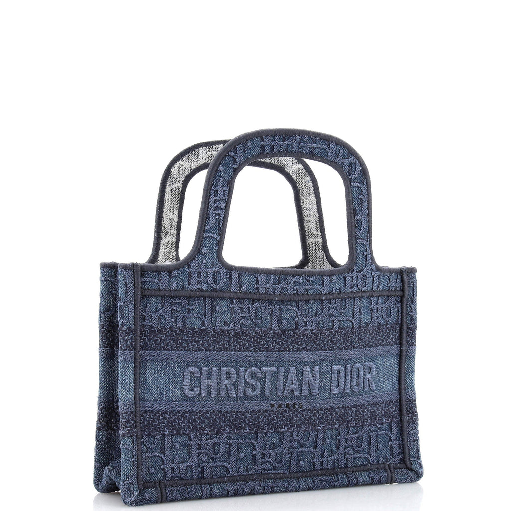 Book Tote Oblique Denim Mini