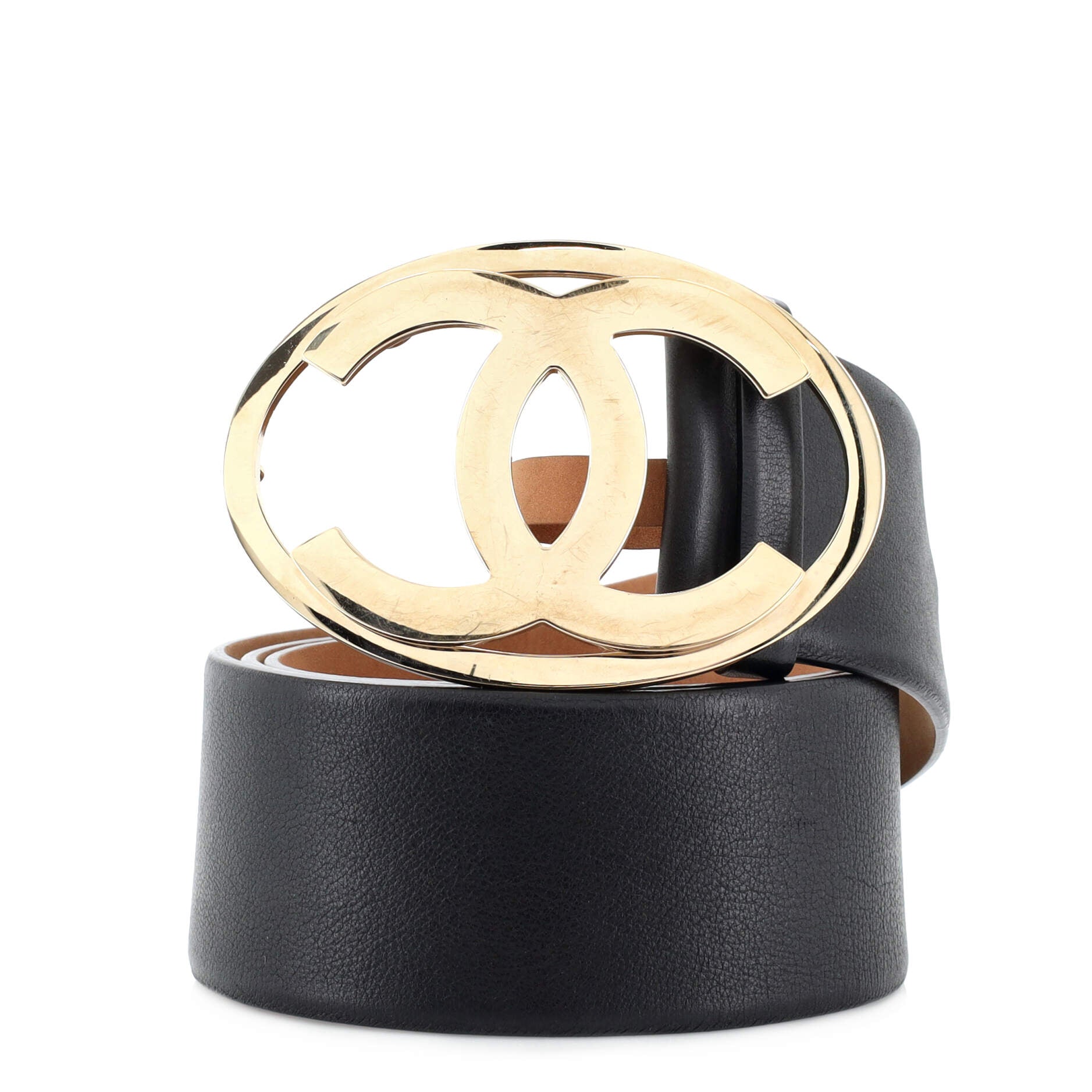 Oval CC Belt Calfskin Wide 80