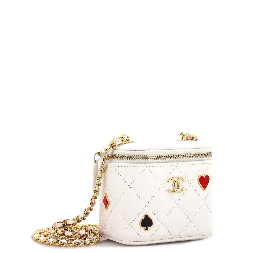 Coco Casino Vanity Case with Chain Quilted Caviar Mini